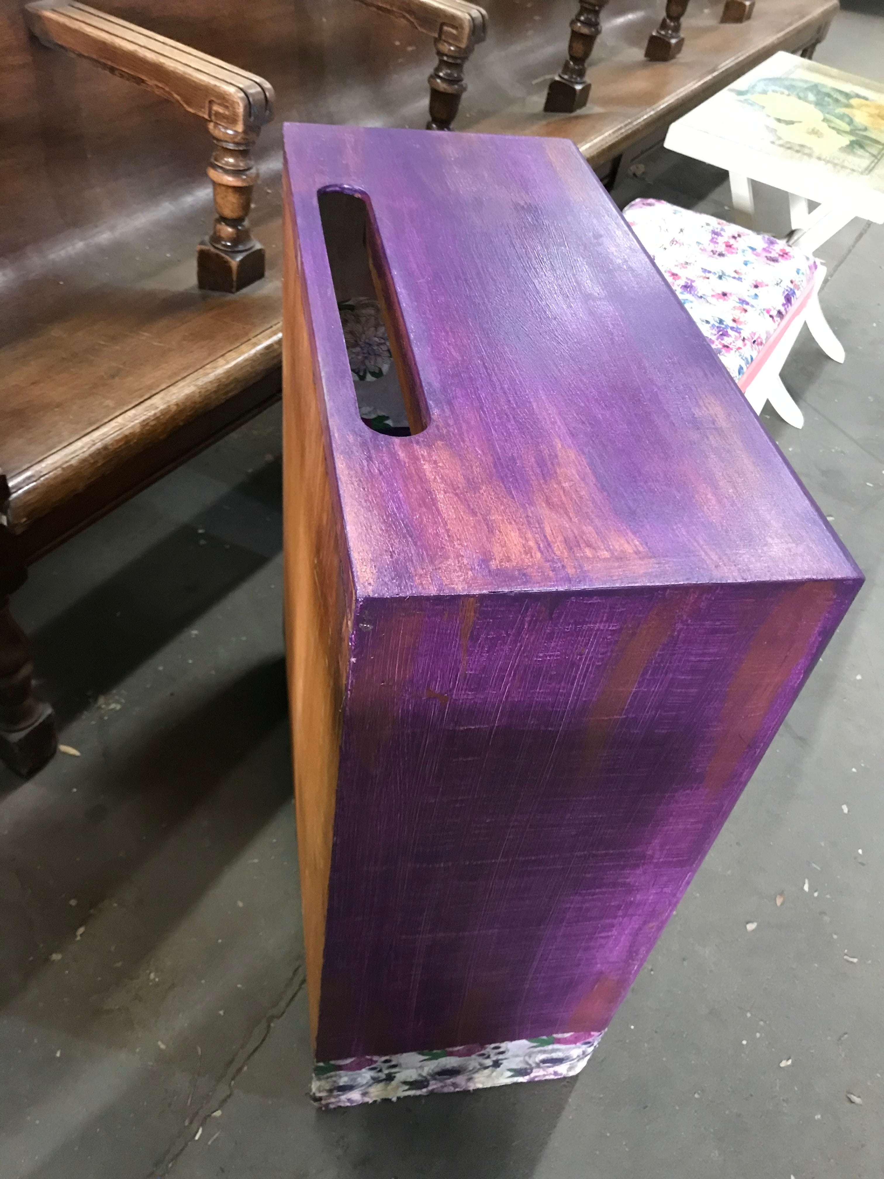 Small Wood Bookshelf- Painted Purple