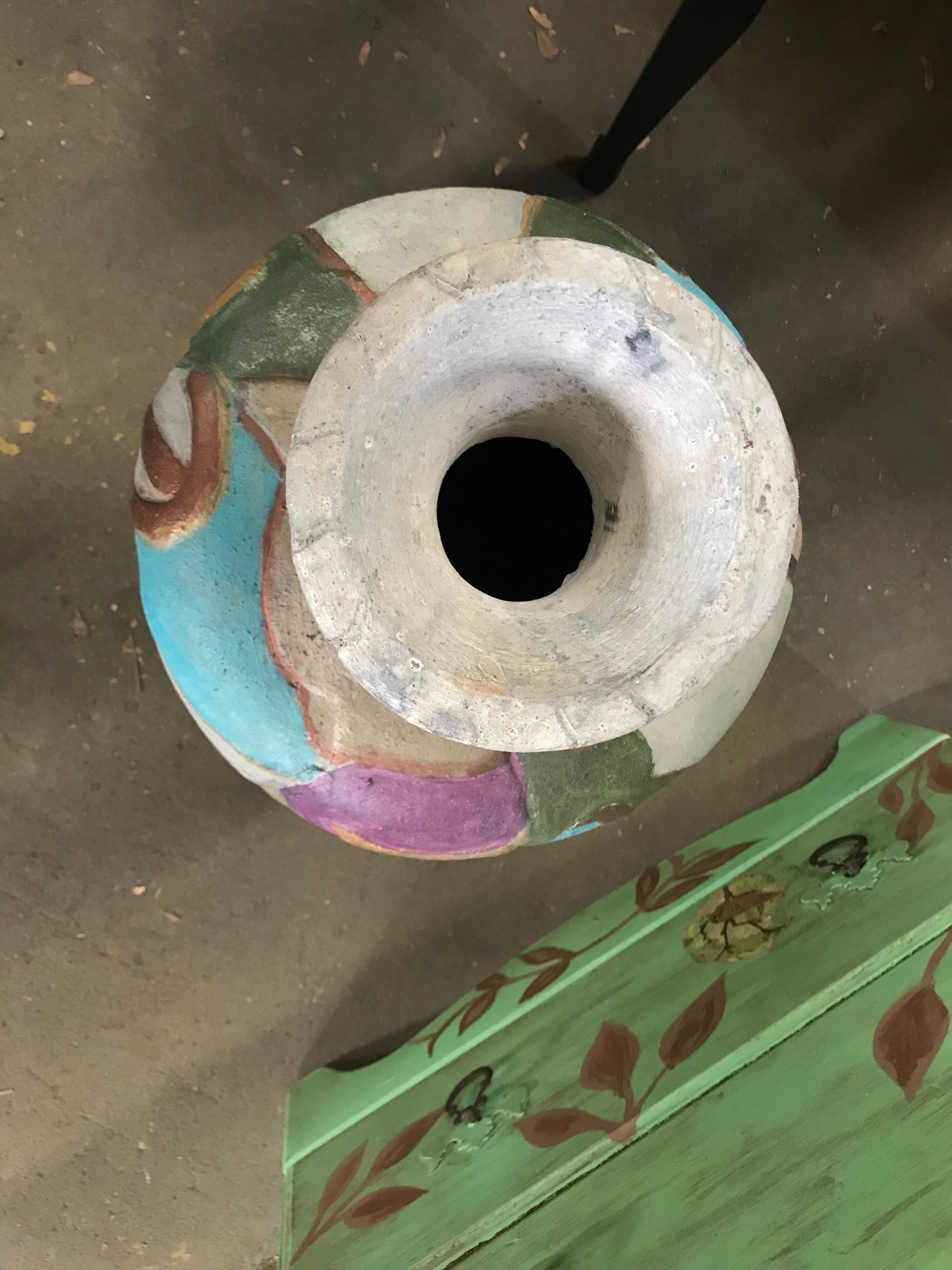Large Painted Vase 20" H x 12"d