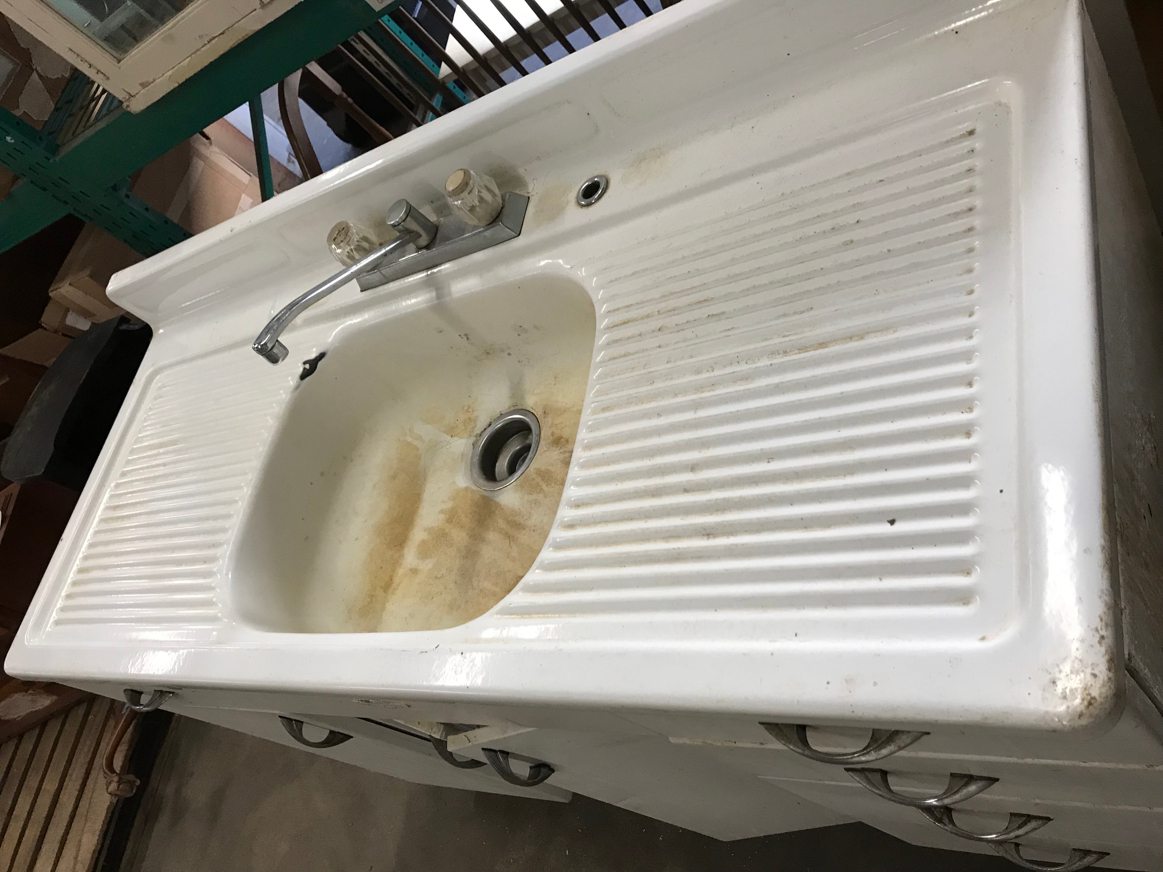 Vintage Youngstown Metal Kitchen Sink Cabinet with Single Sink Top