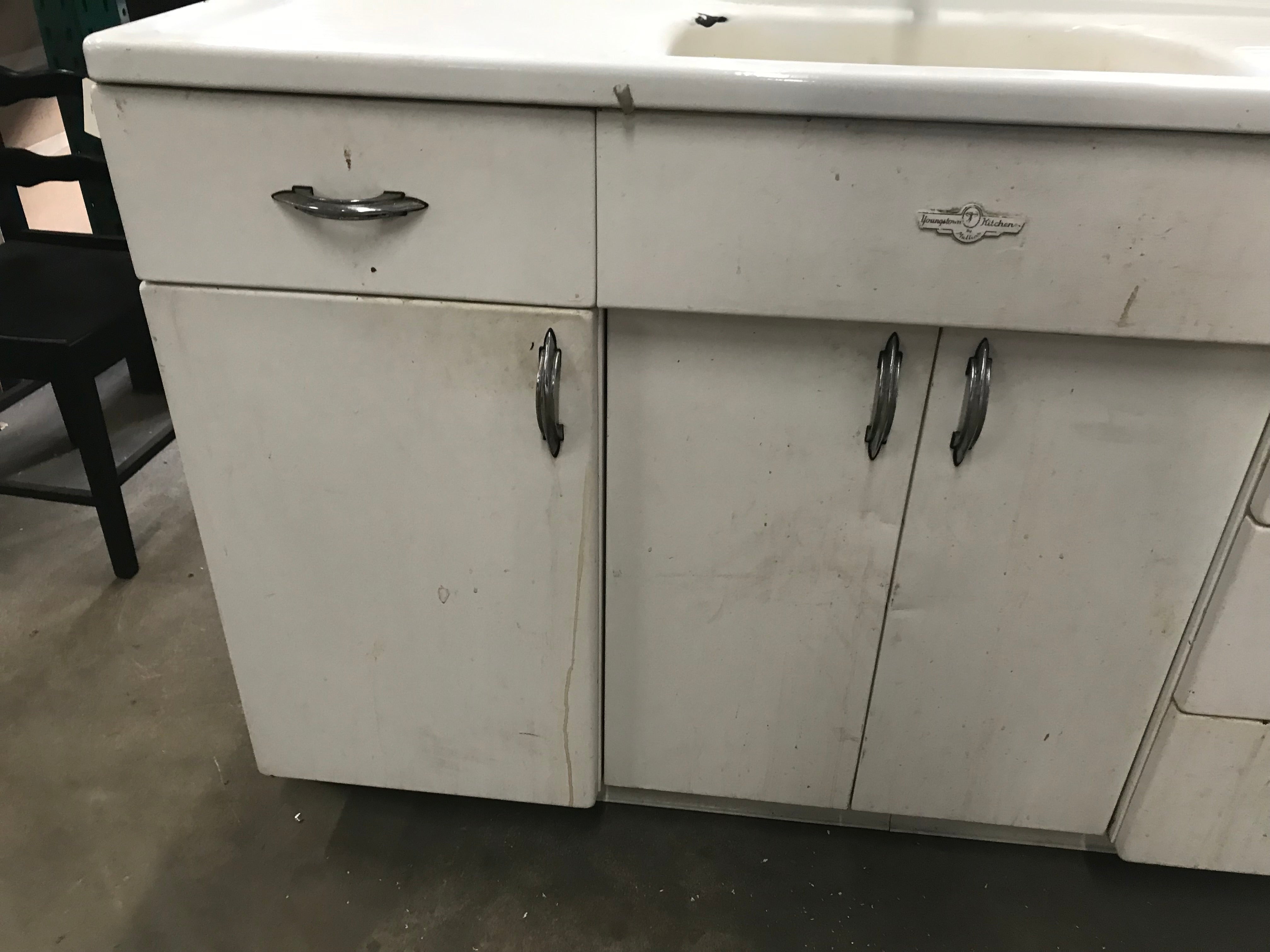 Vintage Youngstown Metal Kitchen Sink Cabinet with Single Sink Top