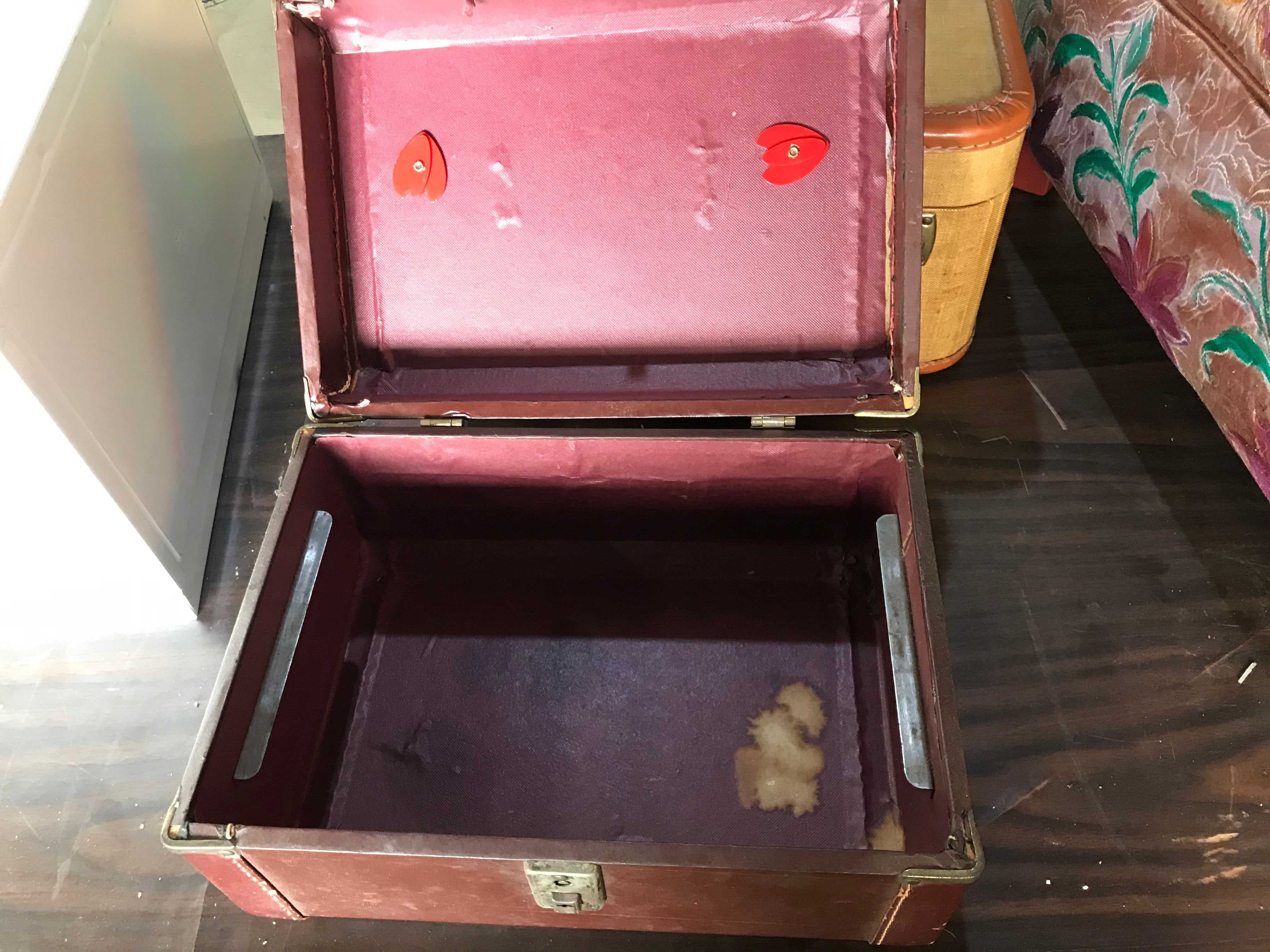 Vintage Brown Leather Suitcase