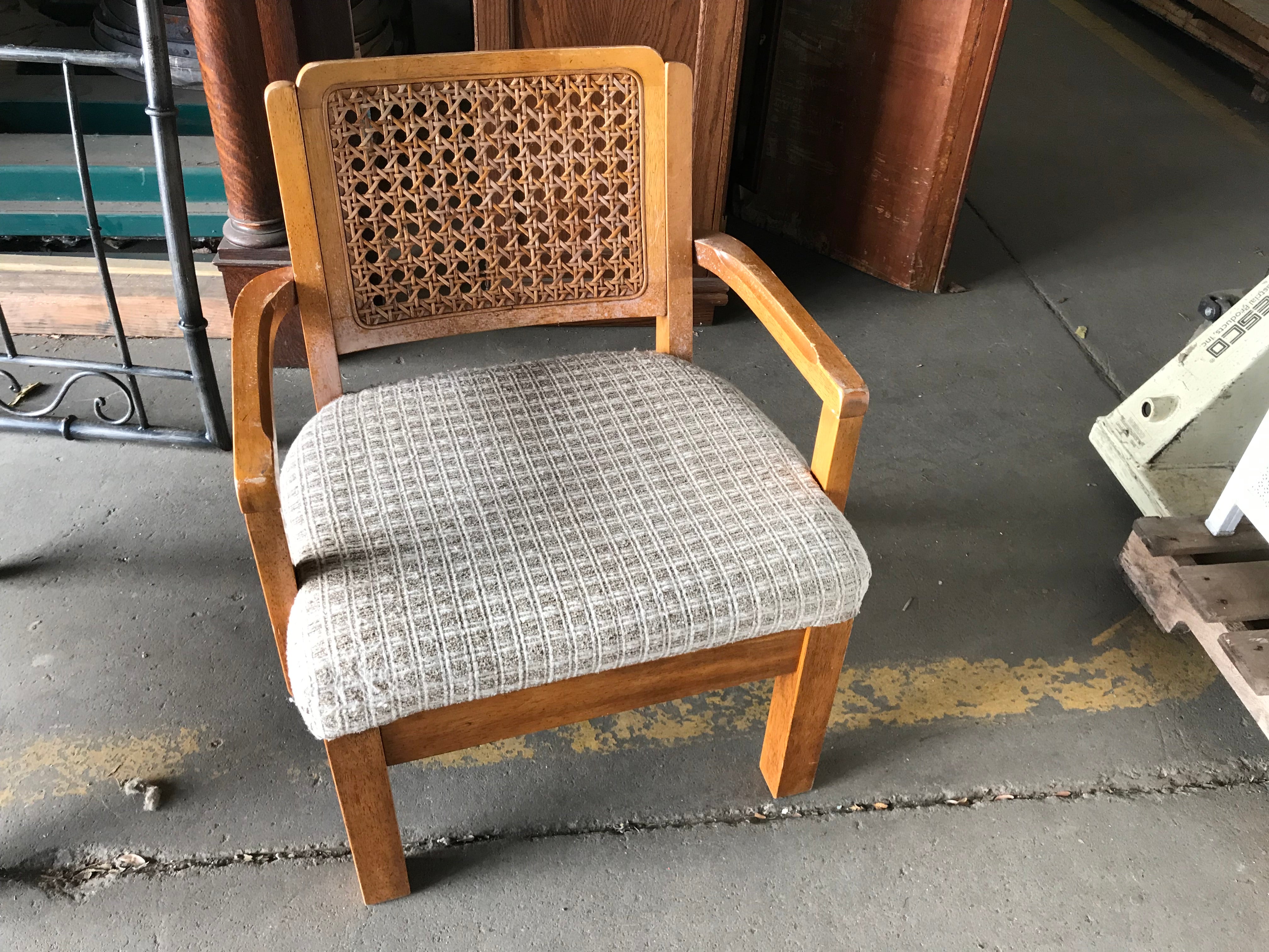 Dining Chair Wicker Back -  as is