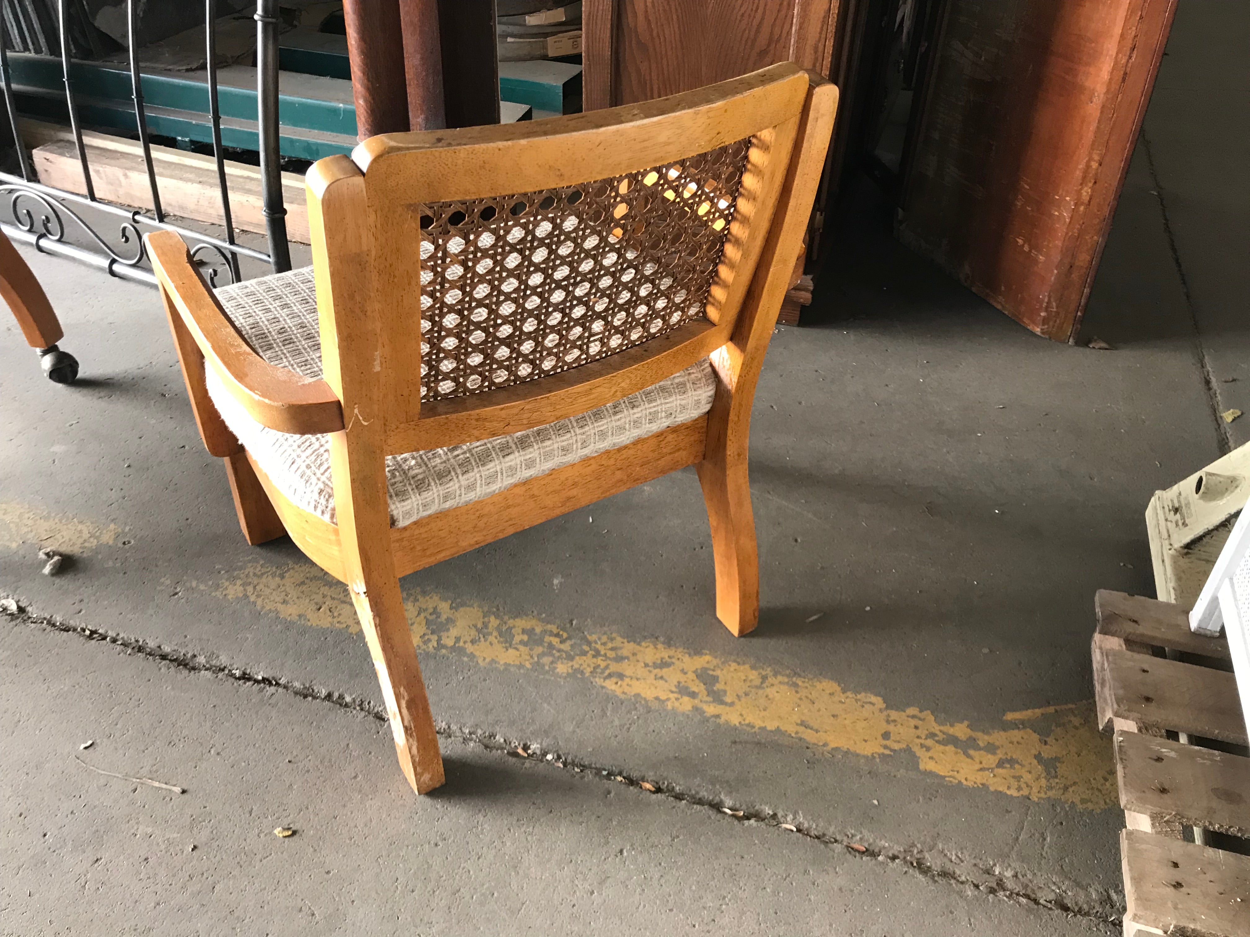 Dining Chair Wicker Back -  as is