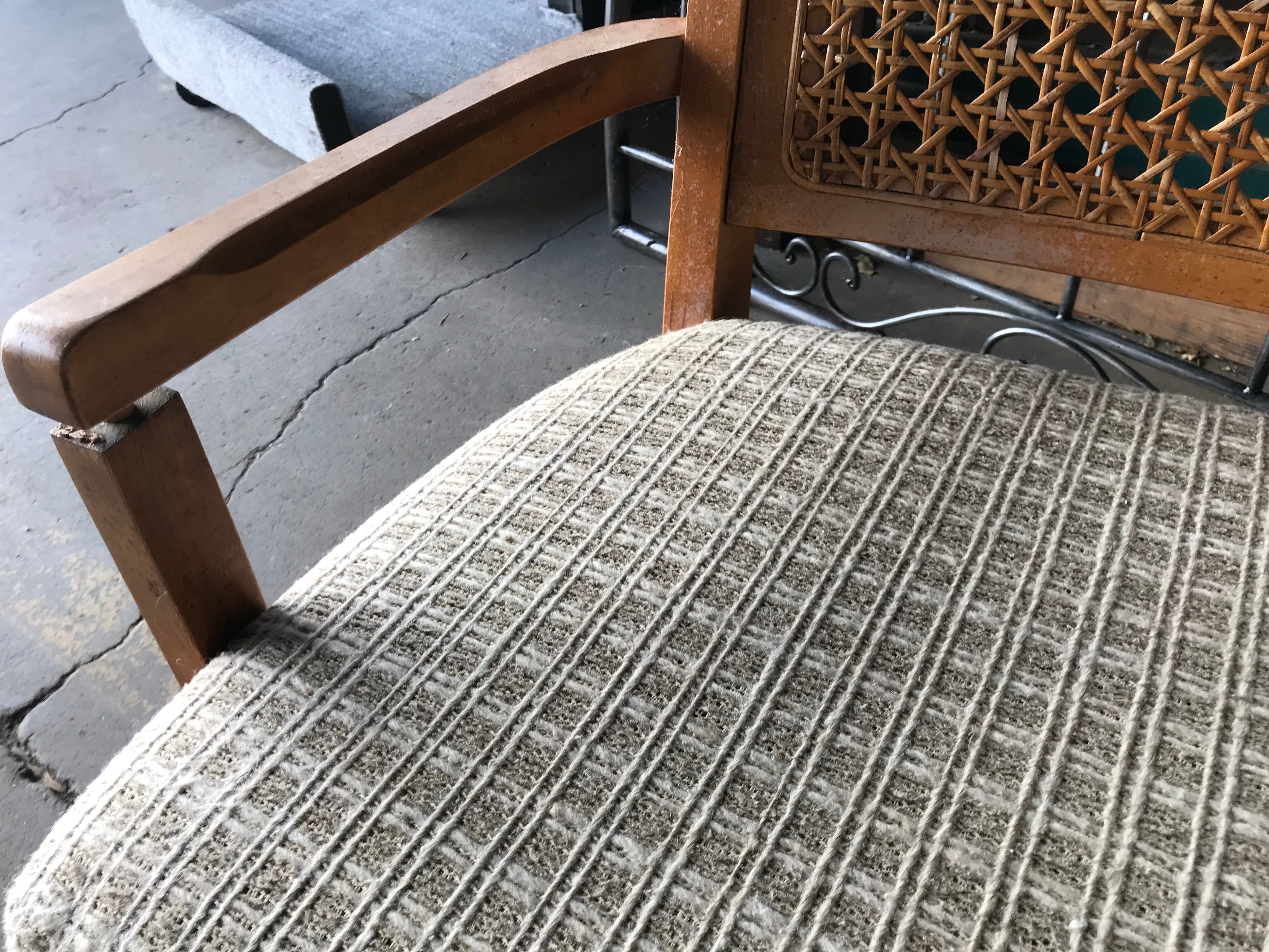 Dining Chair Wicker Back on Casters