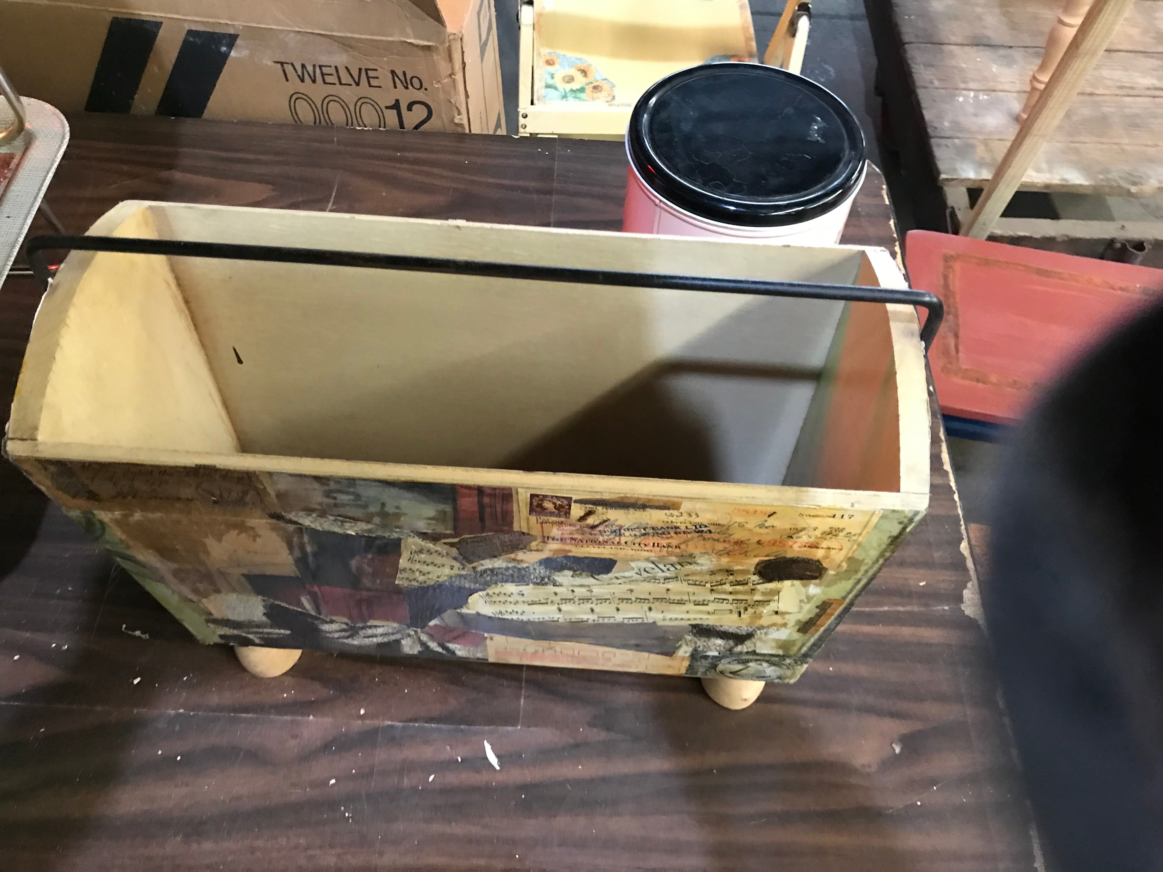 Wood Magazine Rack- Decoupage