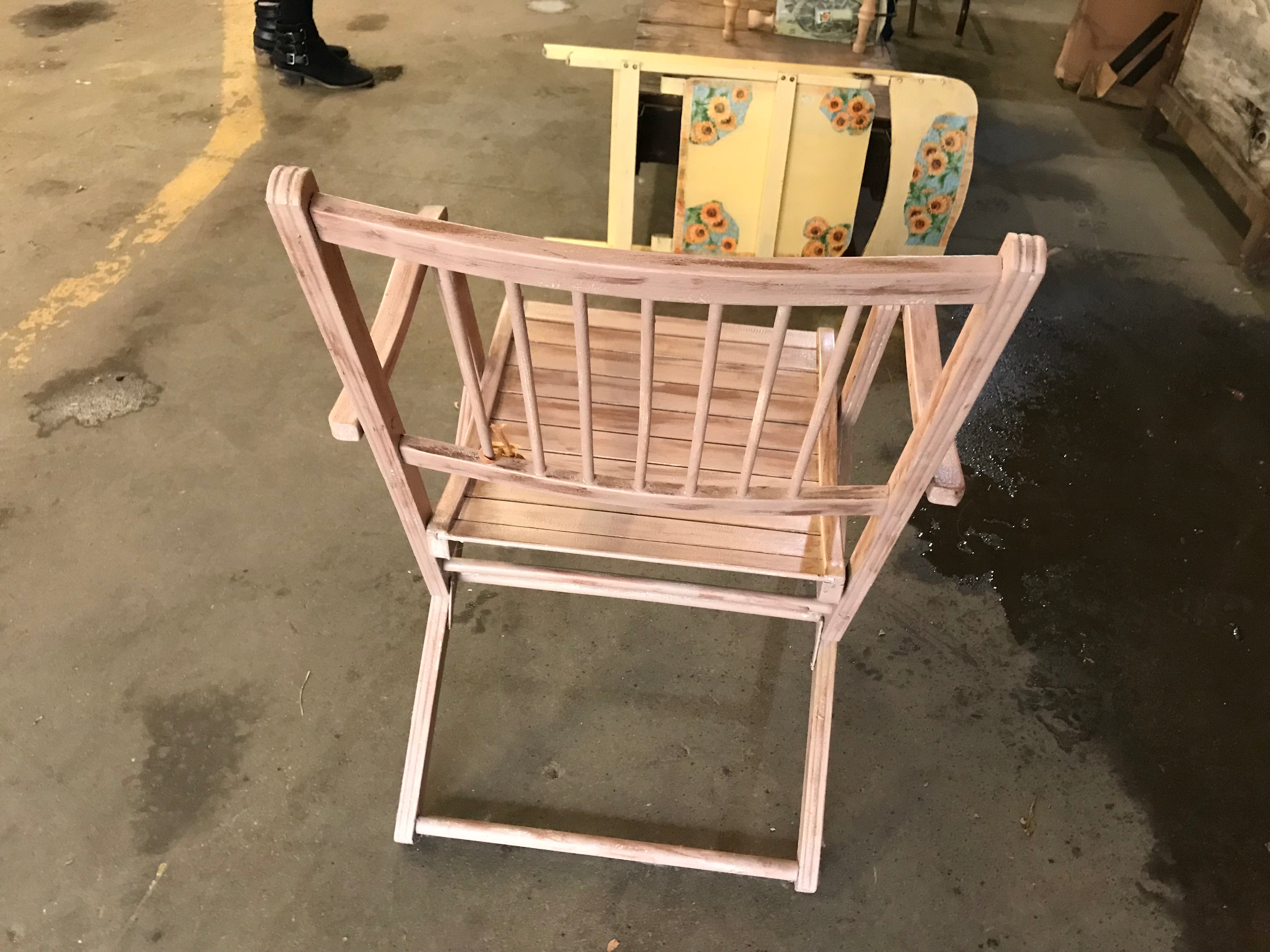 Painted Folding Chair- peach