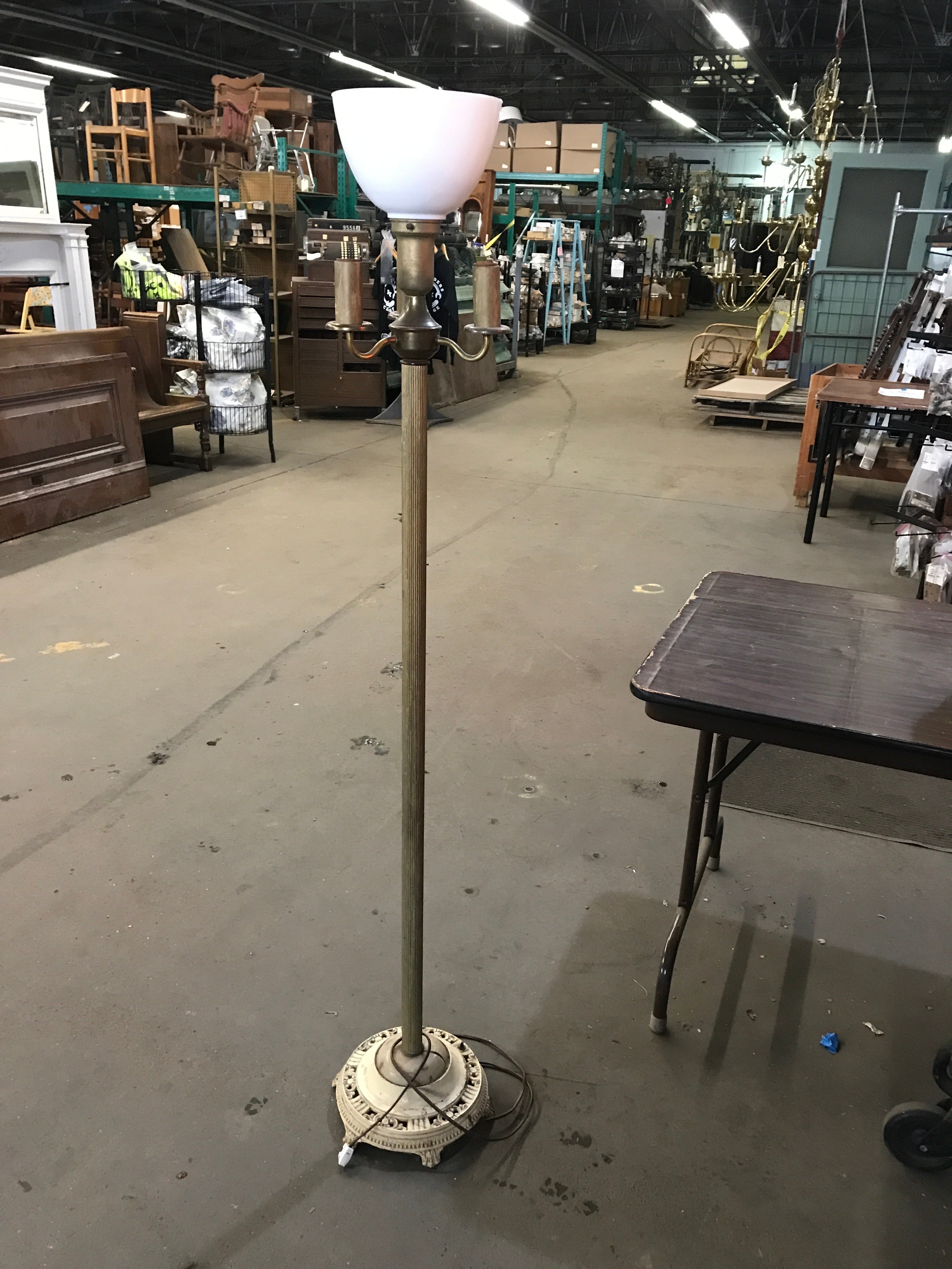 Floor Lamp 4-Bulb with Glass Top Shade