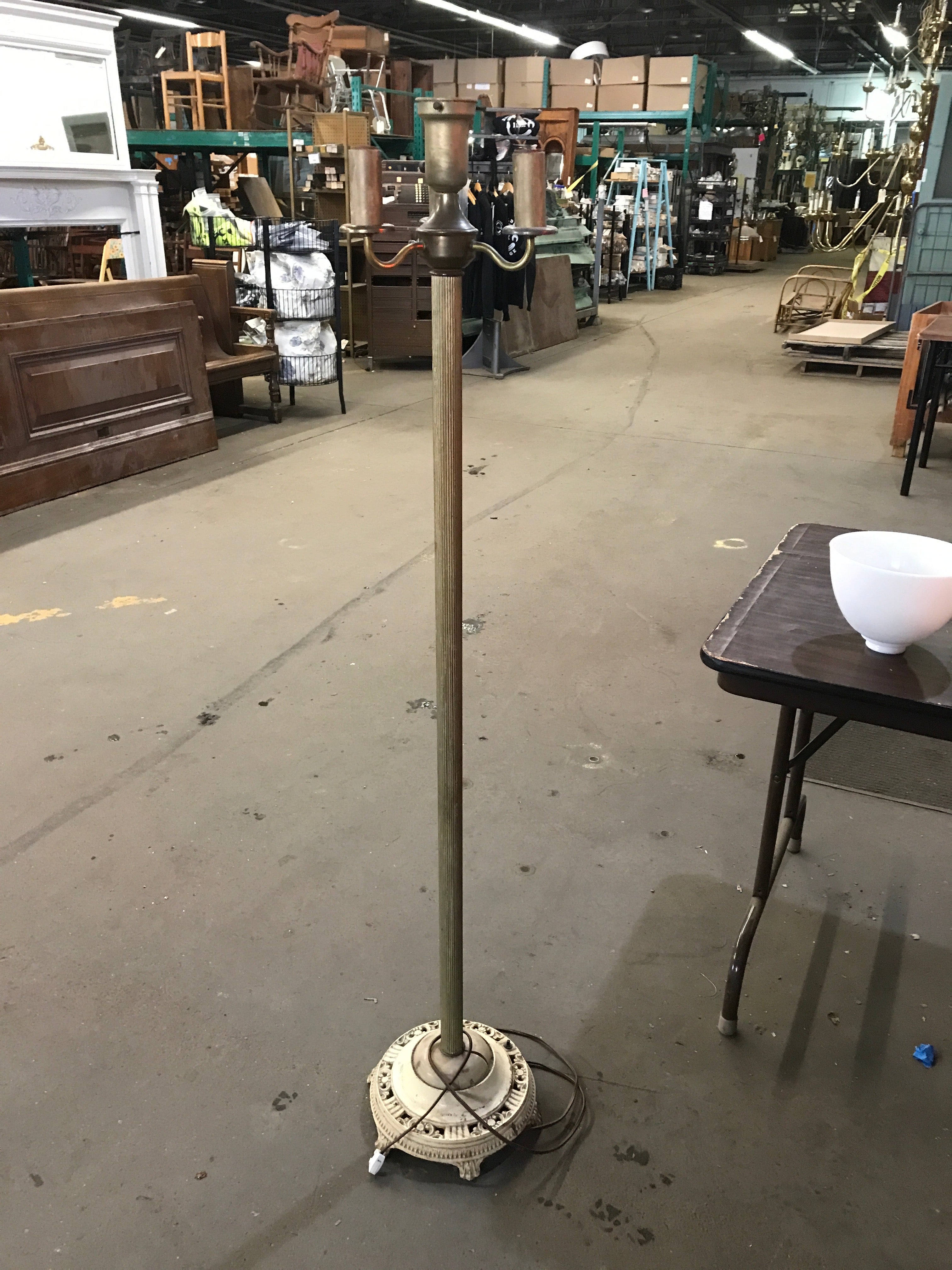 Floor Lamp 4-Bulb with Glass Top Shade