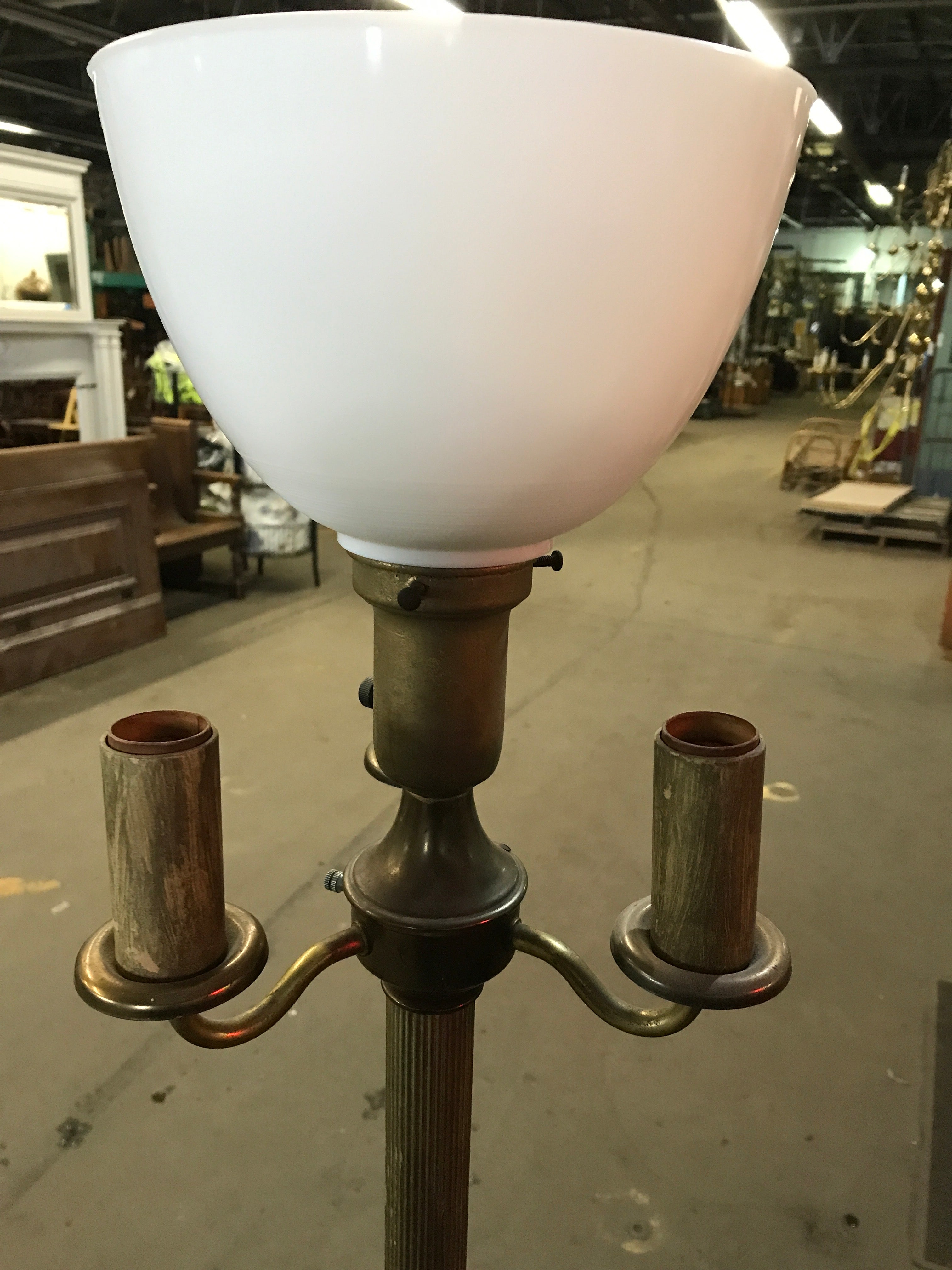 Floor Lamp 4-Bulb with Glass Top Shade