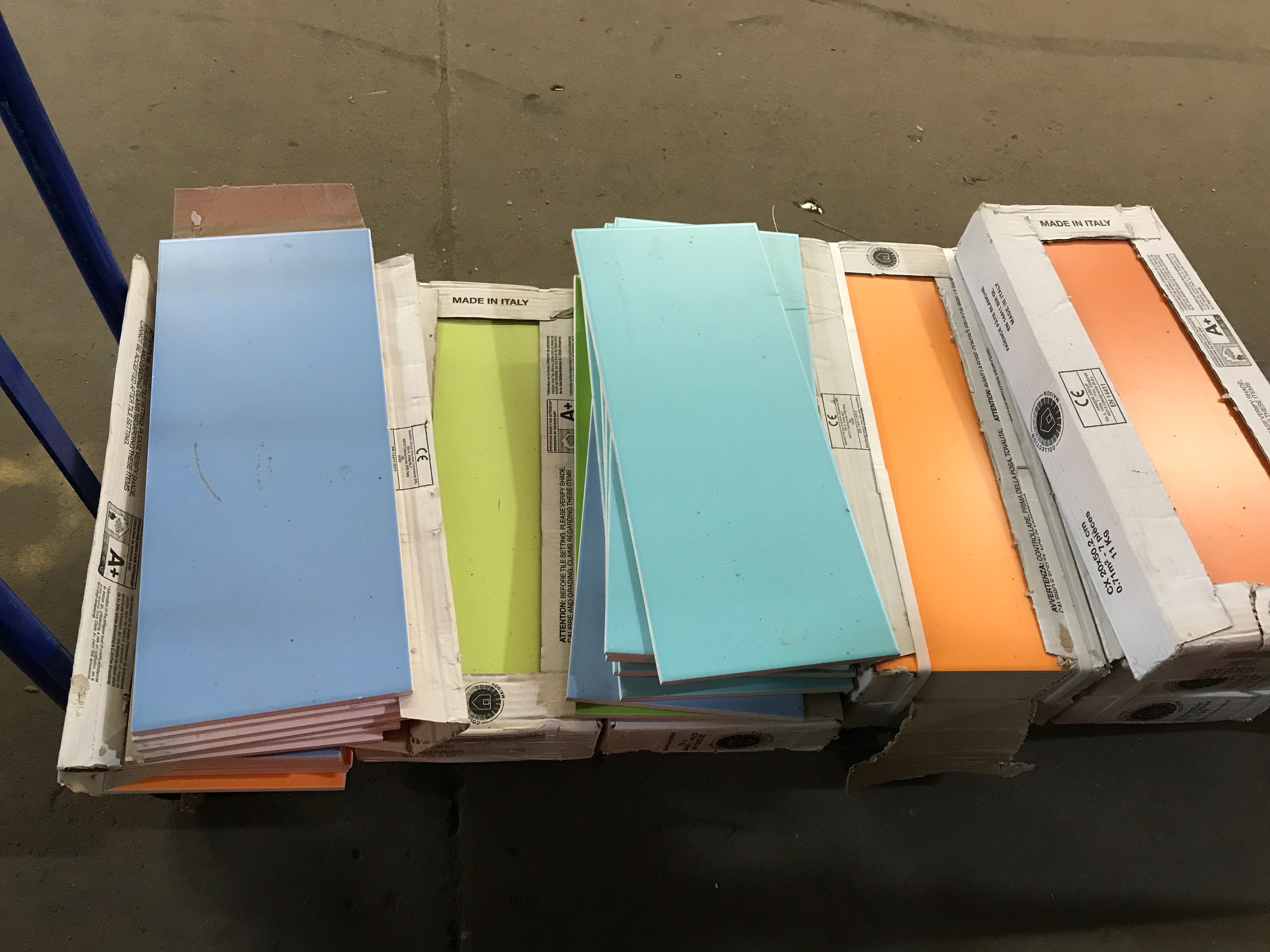 Lot of Italian Floor Tile (75sq Ft) Multi Color