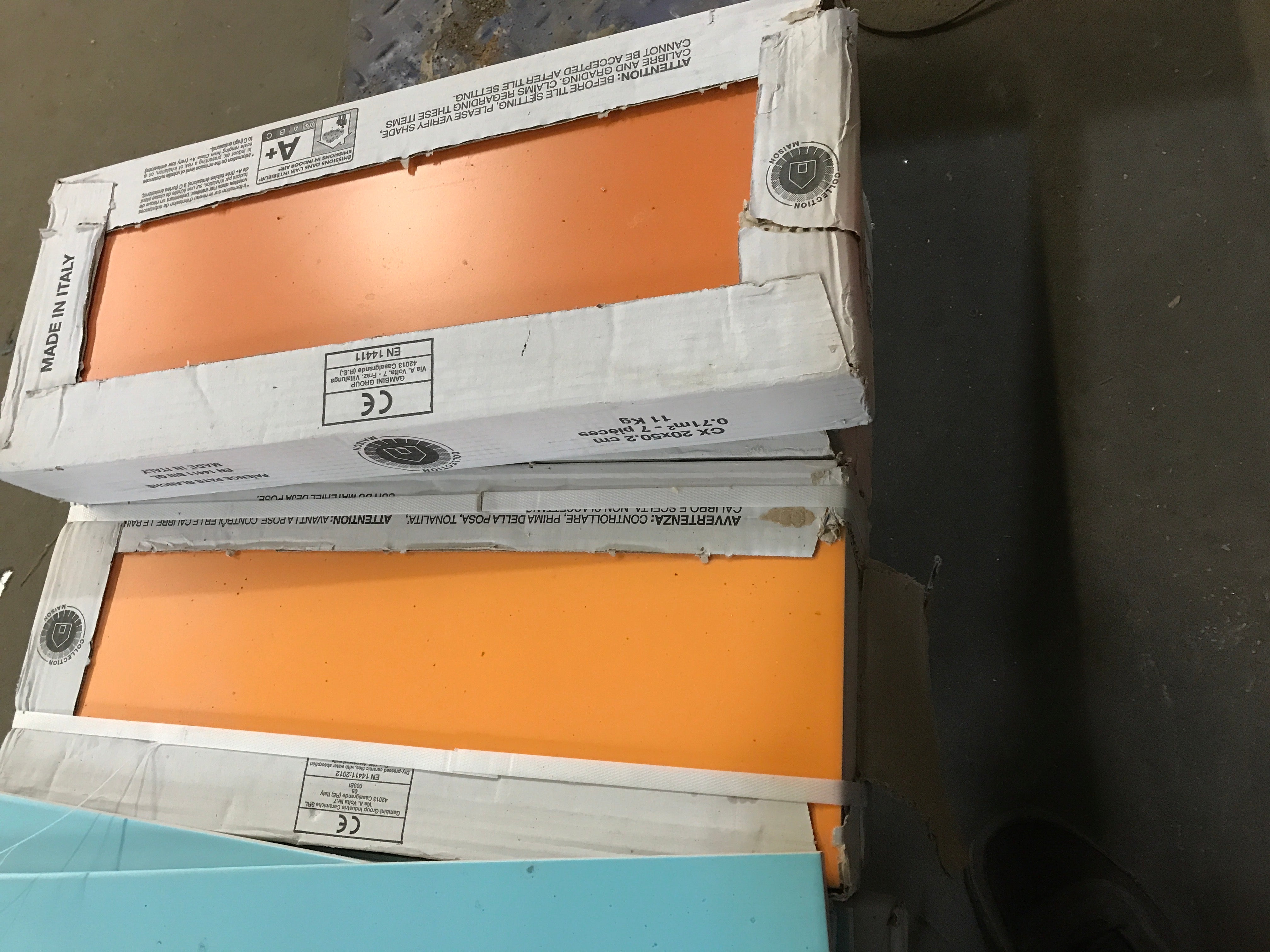 Lot of Italian Floor Tile (75sq Ft) Multi Color
