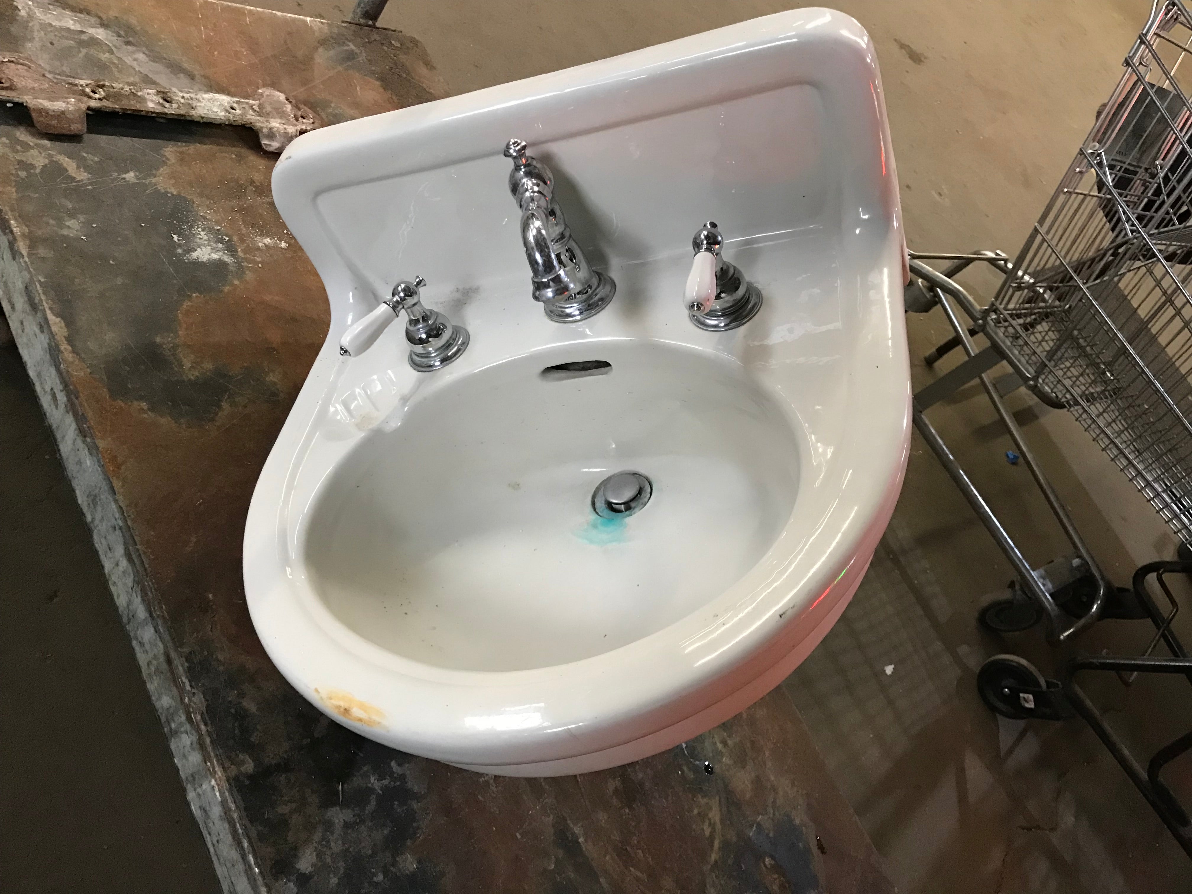 1920 Wall Mount Bathroom Sink 20 1/2" with Tall Back