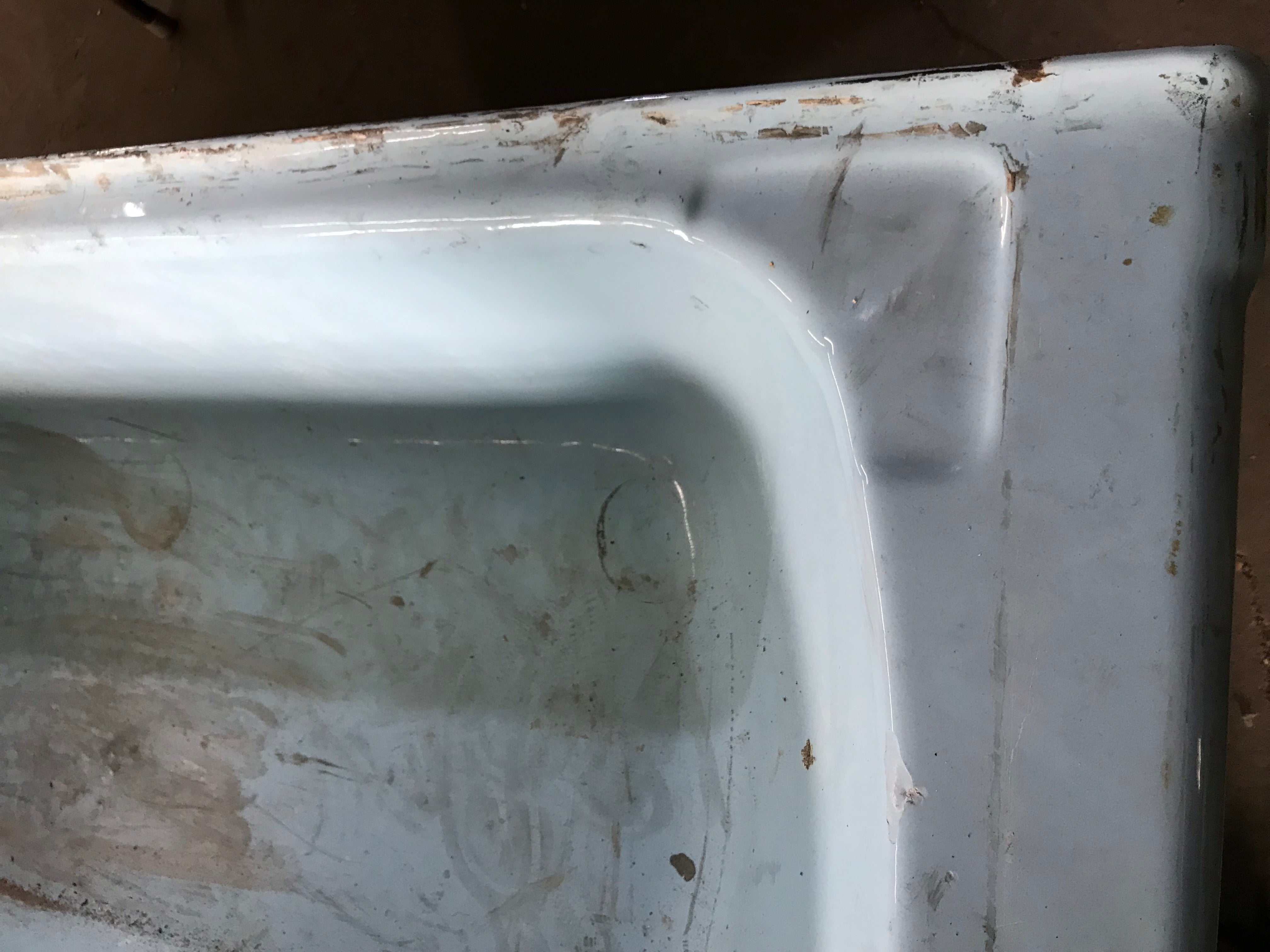 Blue Cast Iron Bath Tub Alcove 60'