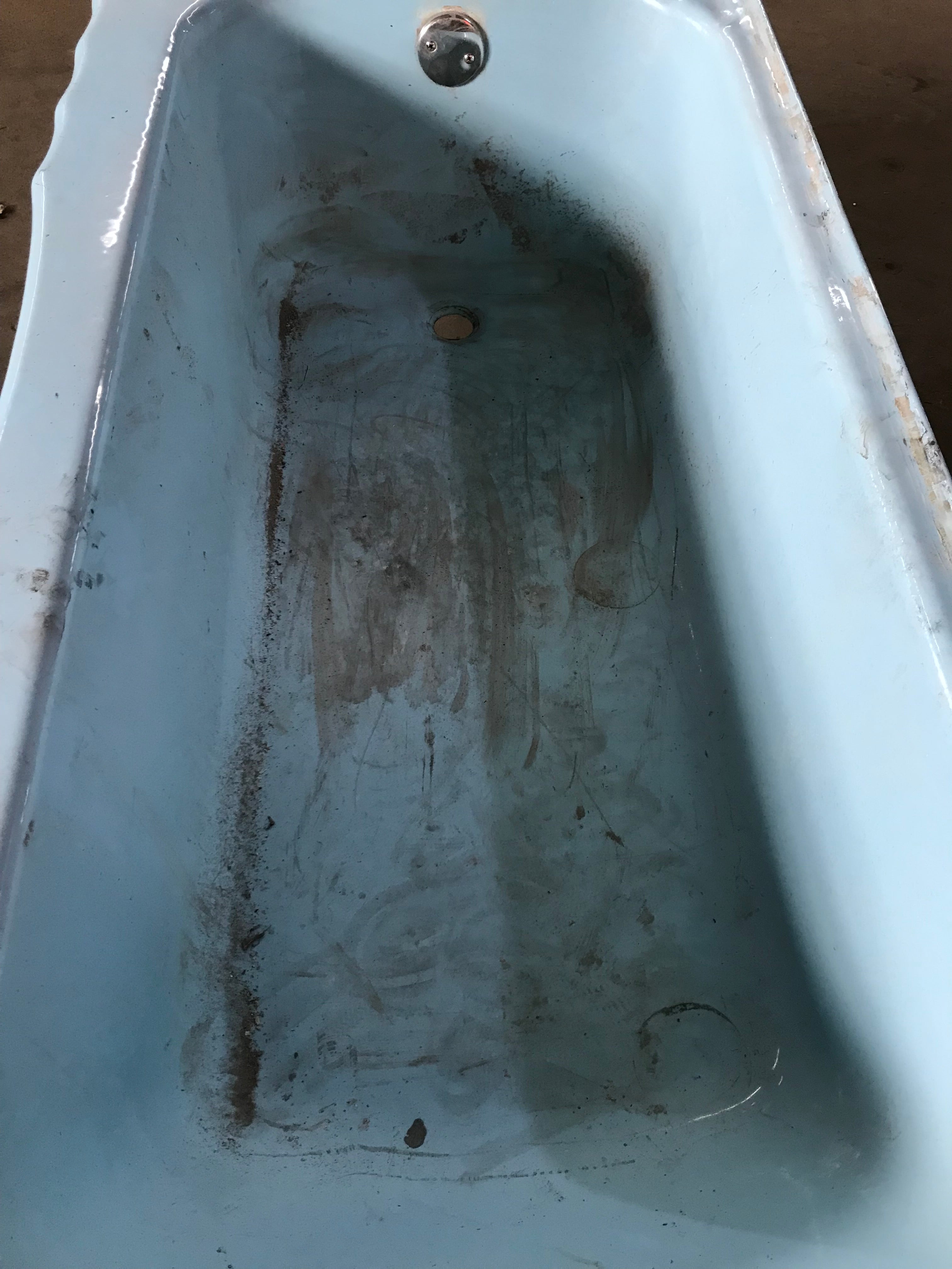 Blue Cast Iron Bath Tub Alcove 60'