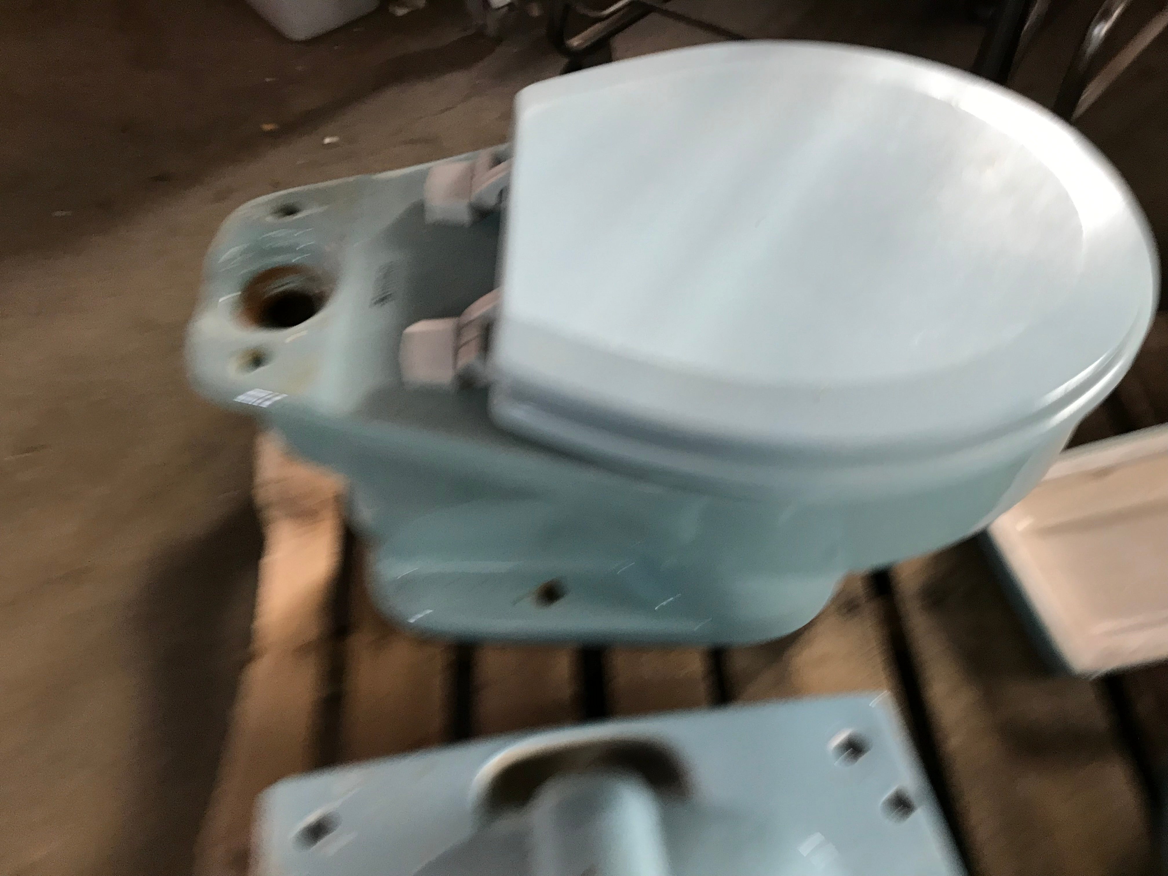 Vintage 1963 Blue Two Piece Toilet T-72