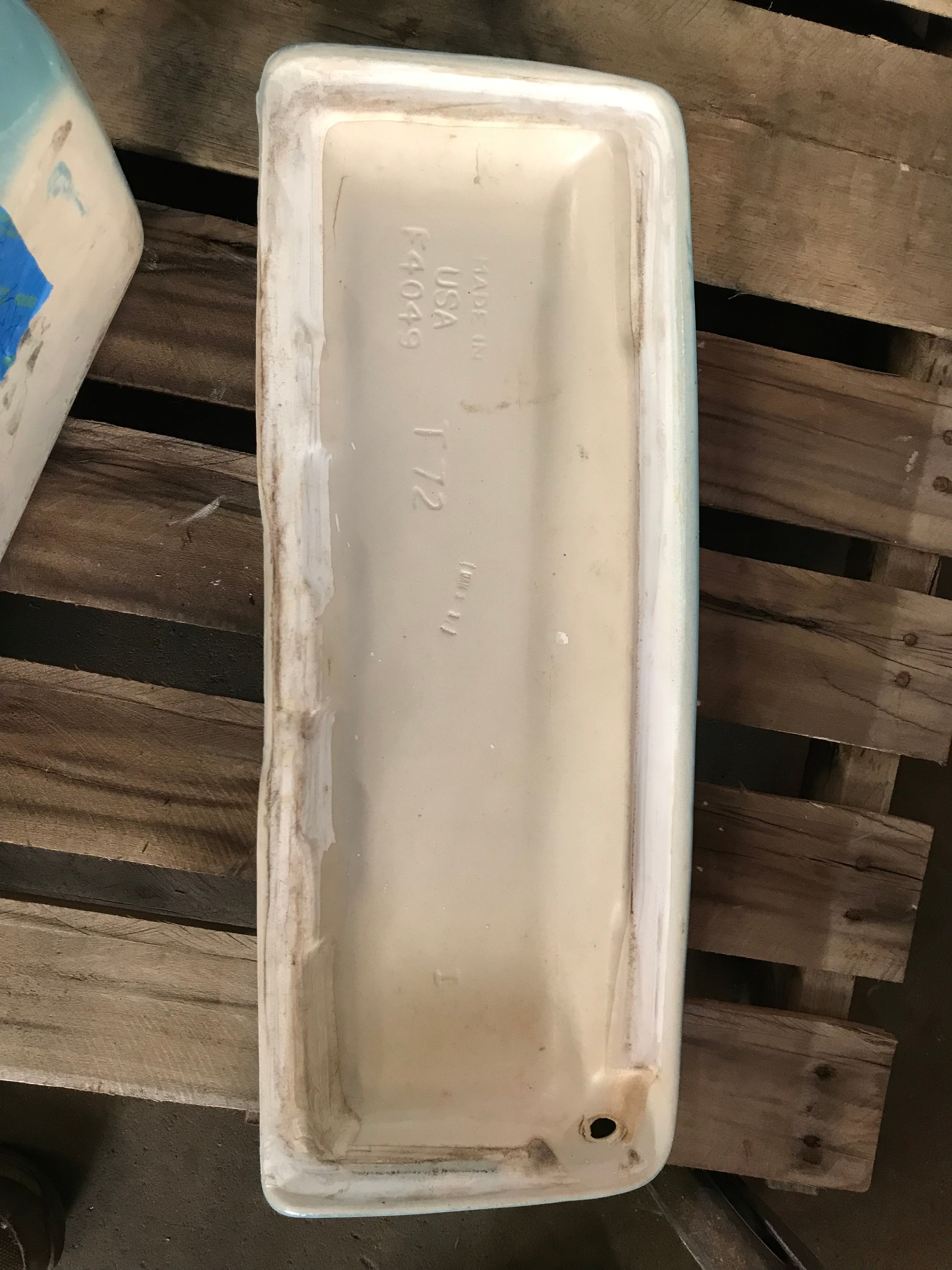 Vintage 1963 Blue Two Piece Toilet T-72