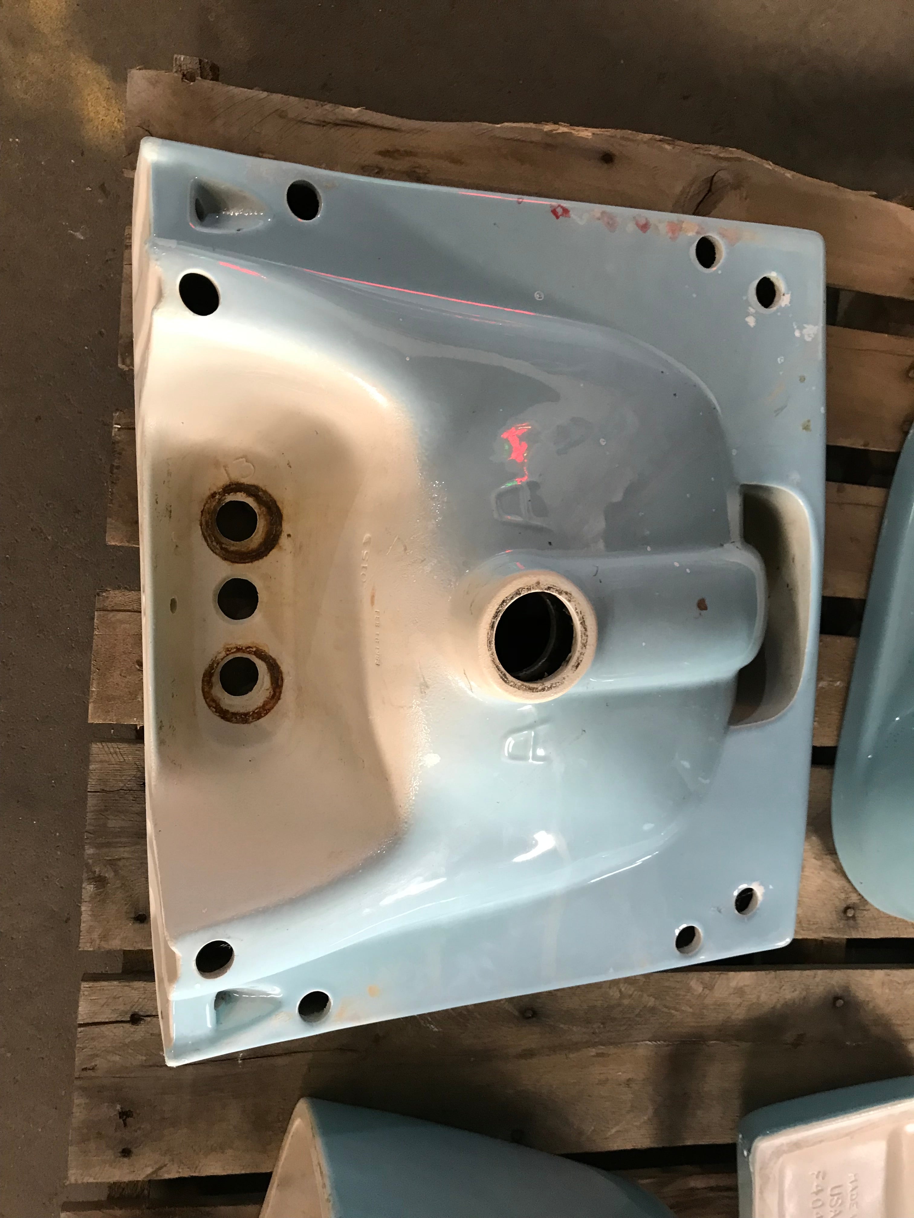 Blue Bathroom Sink - Wall Mount 1993