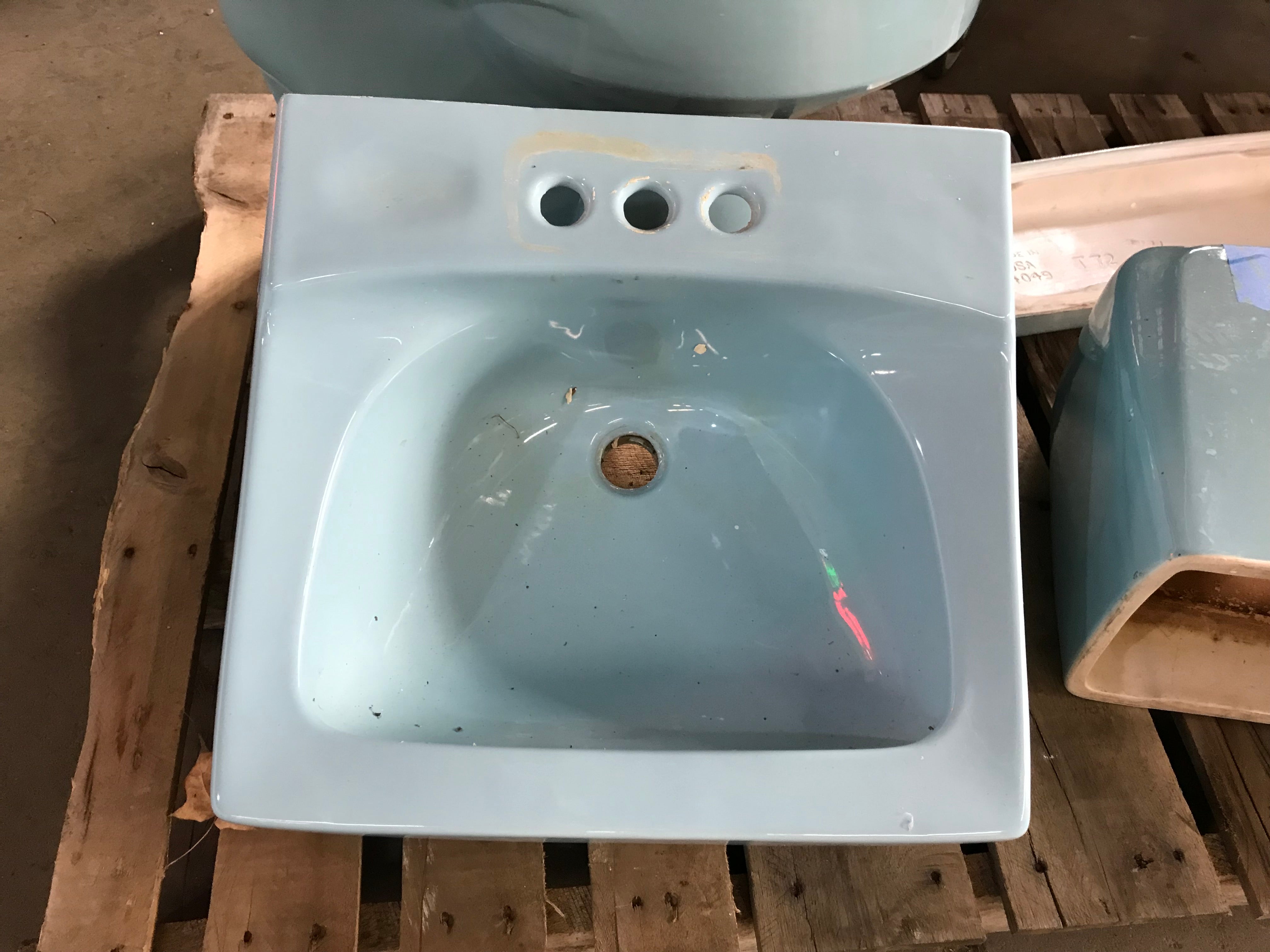 Blue Bathroom Sink - Wall Mount 1993