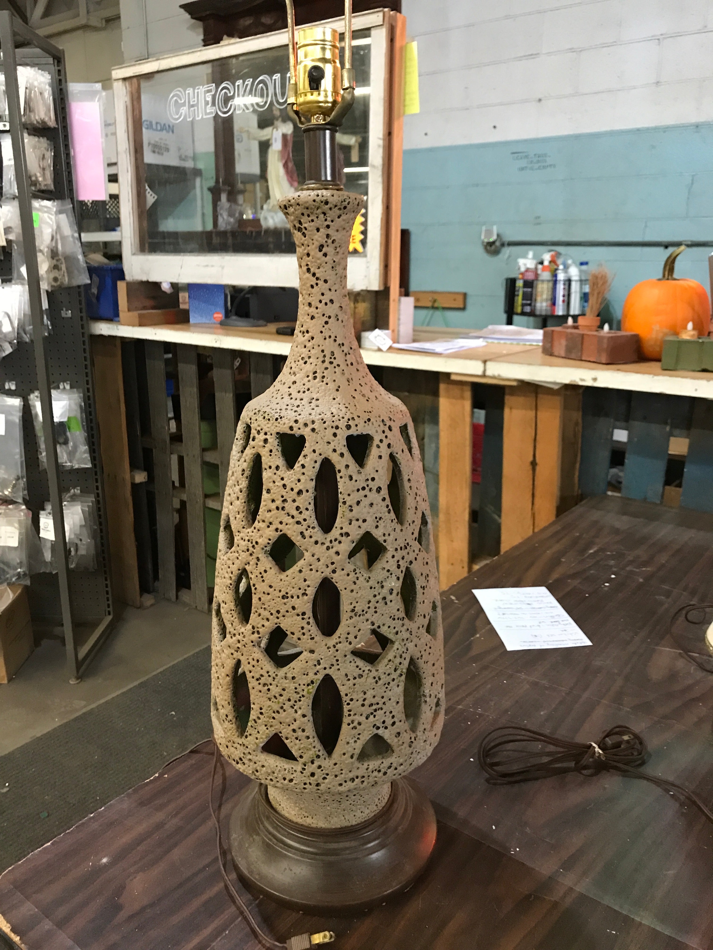 Pottery MCM Lava Glaze Table Lamp