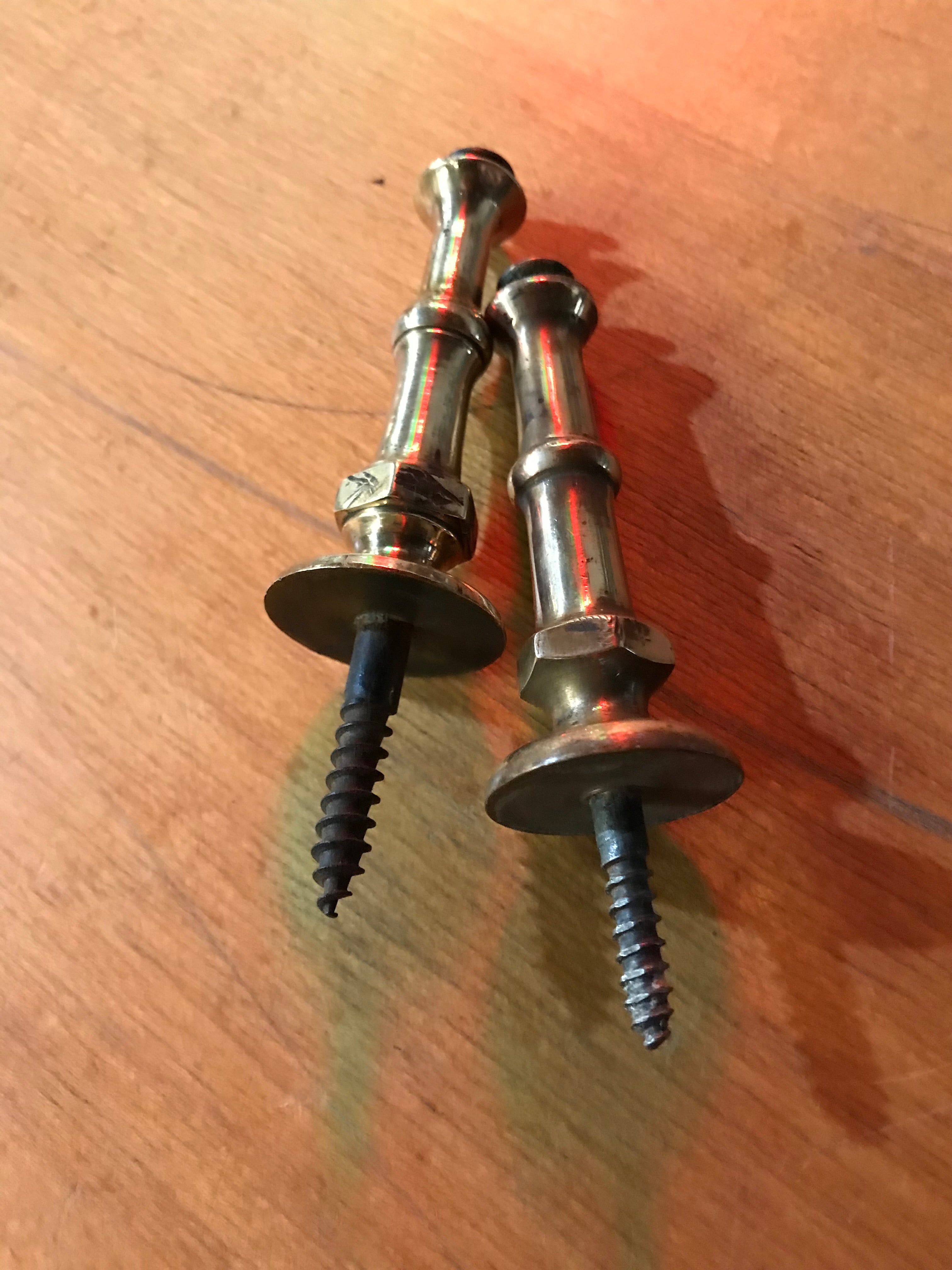 Set of 2 Brass Door Stops 3"