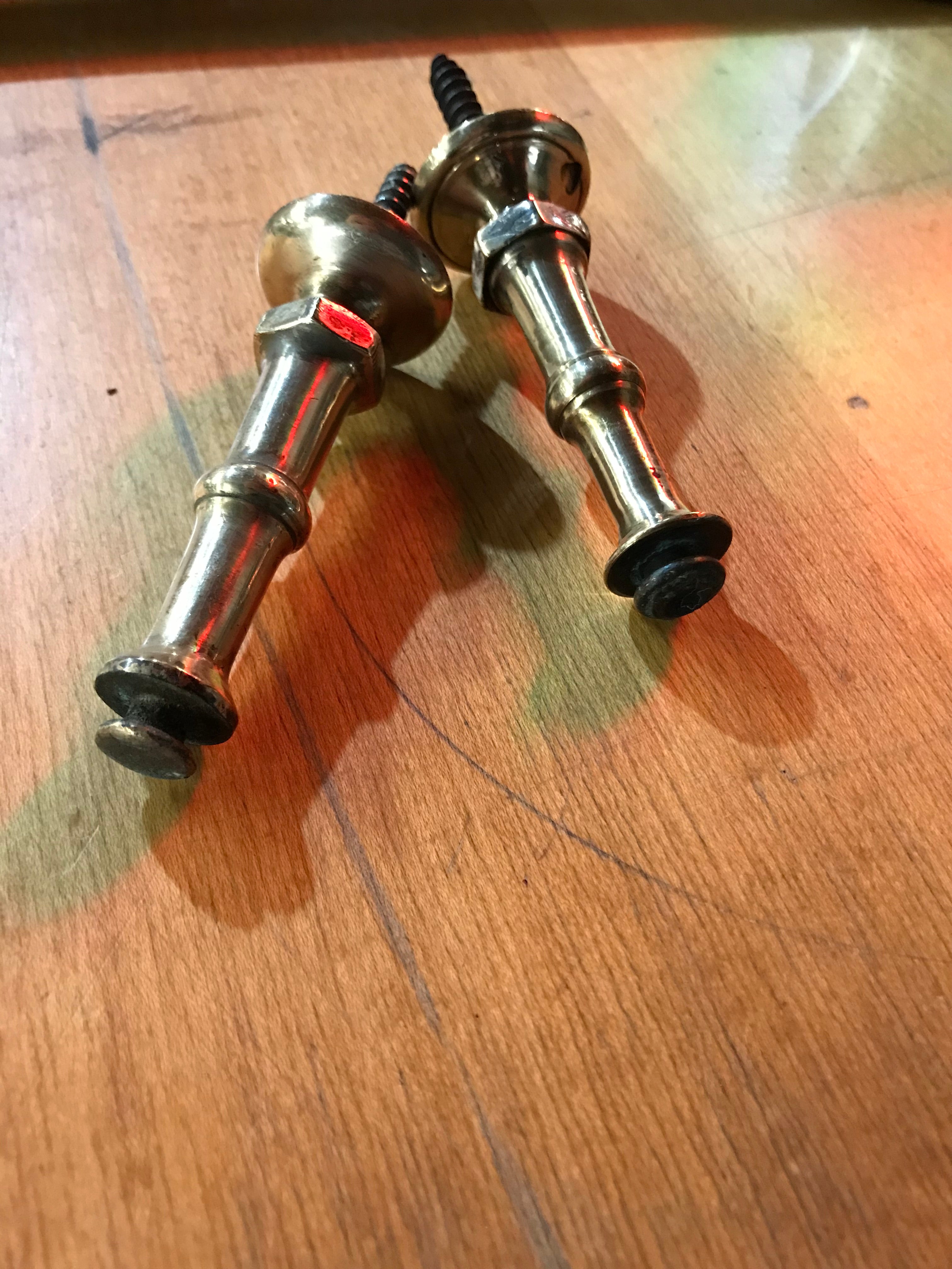 Set of 2 Brass Door Stops 3"
