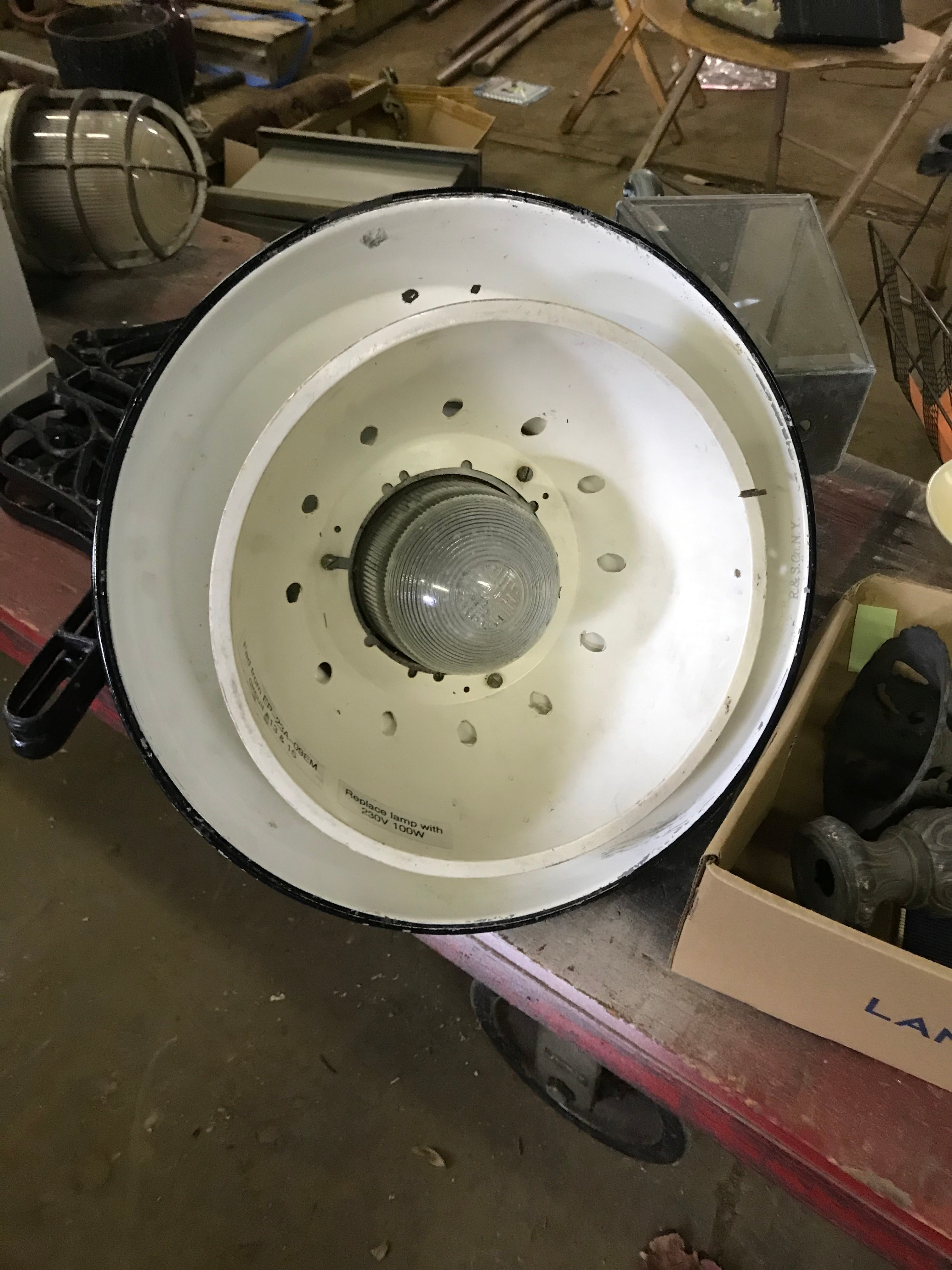 Industrial Light 17" Round Green Shade