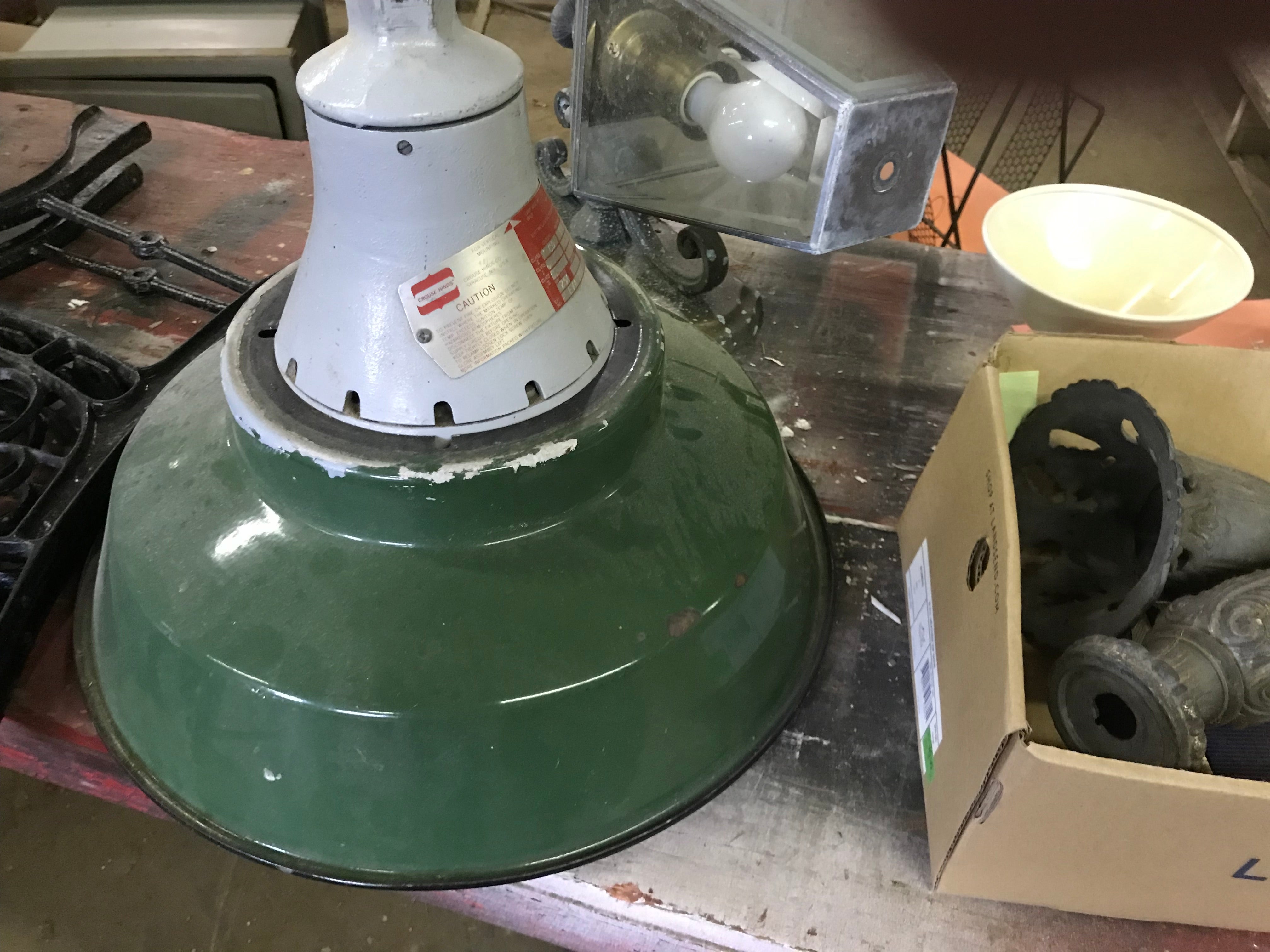 Industrial Light 17" Round Green Shade