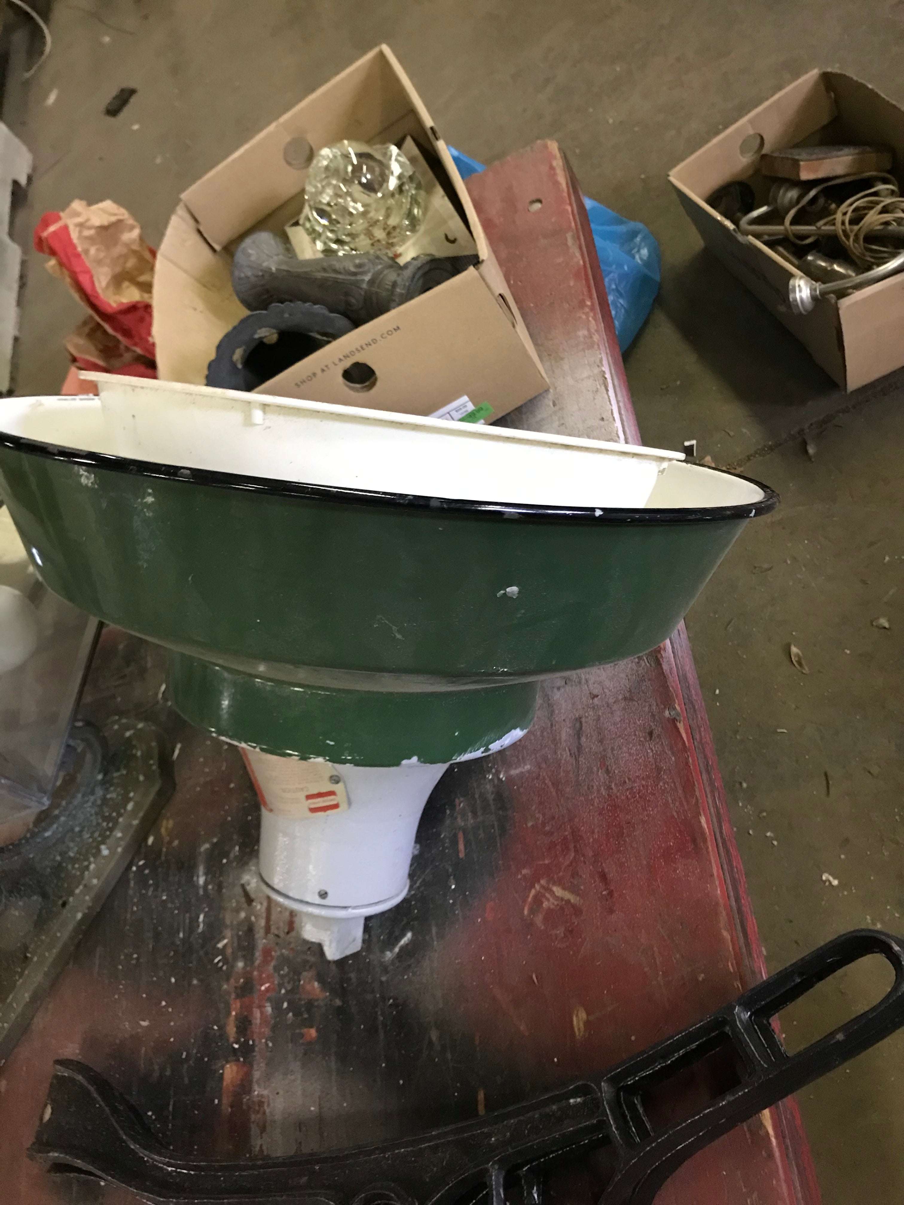 Industrial Light 17" Round Green Shade