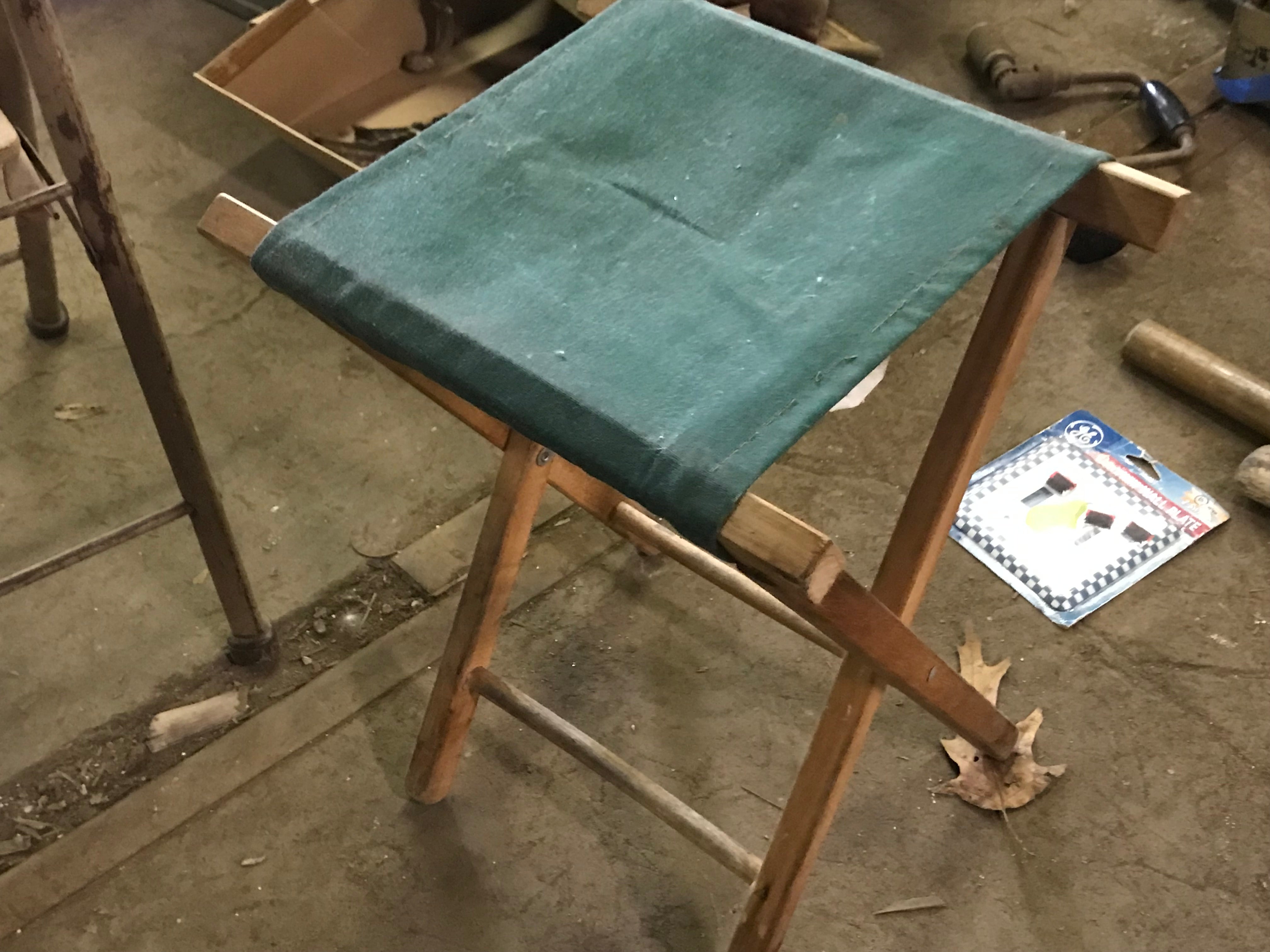 Small Folding Bench with Fabric Seat 13"