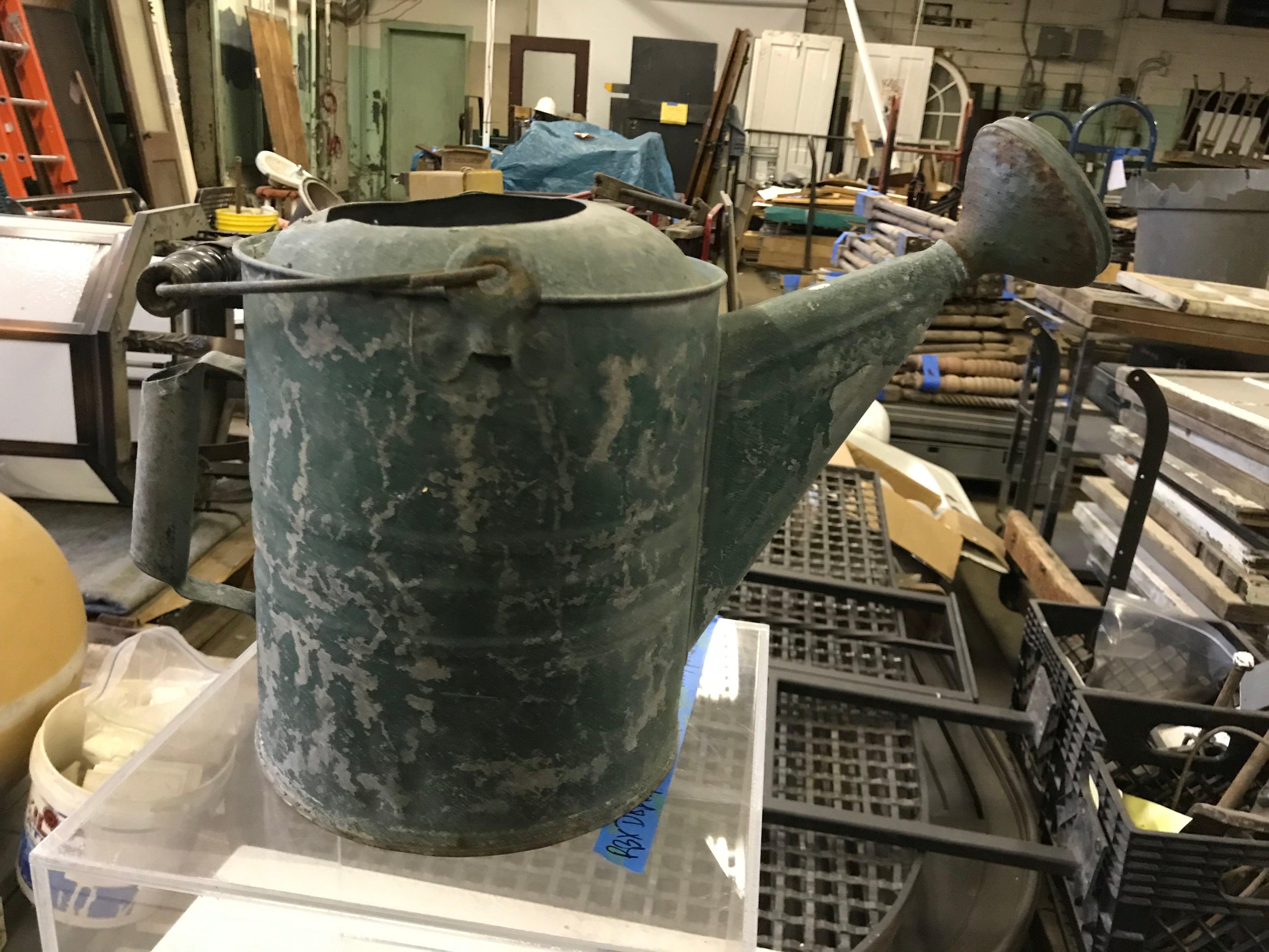 Vintage Green Metal Watering Can