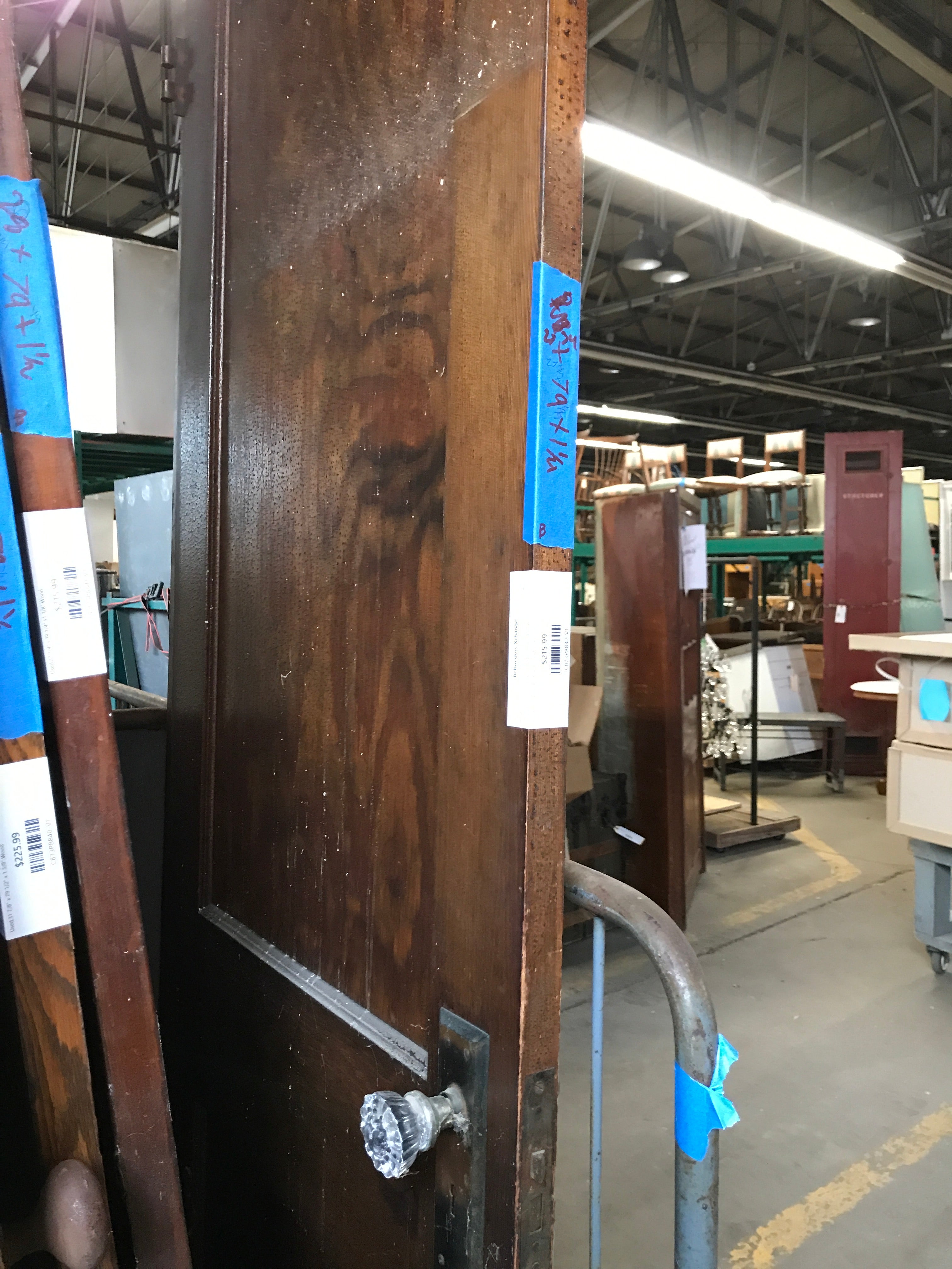2 Panel Door with 1 Glass Door Knobs