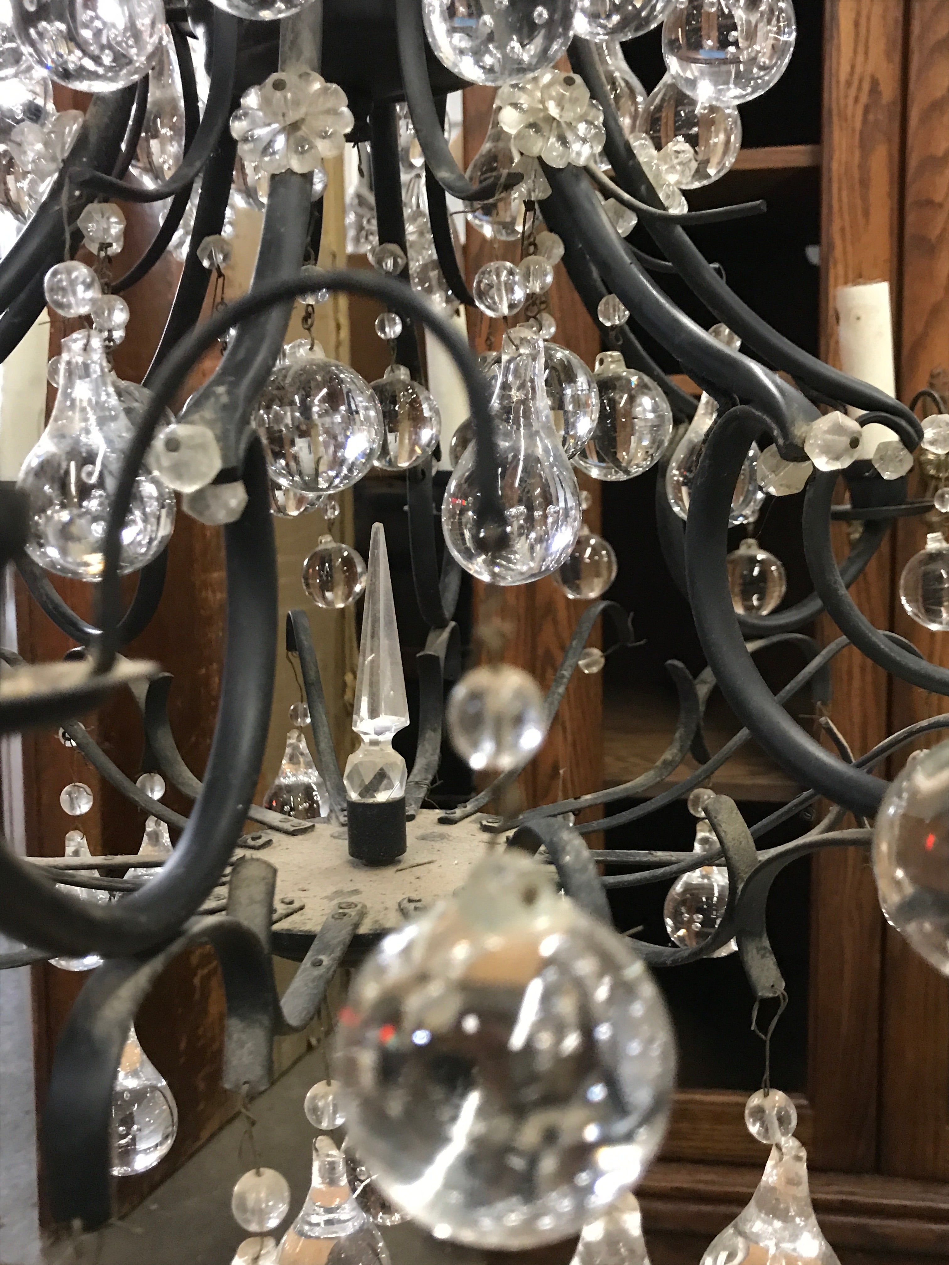 Antique Bubble Glass Chandelier