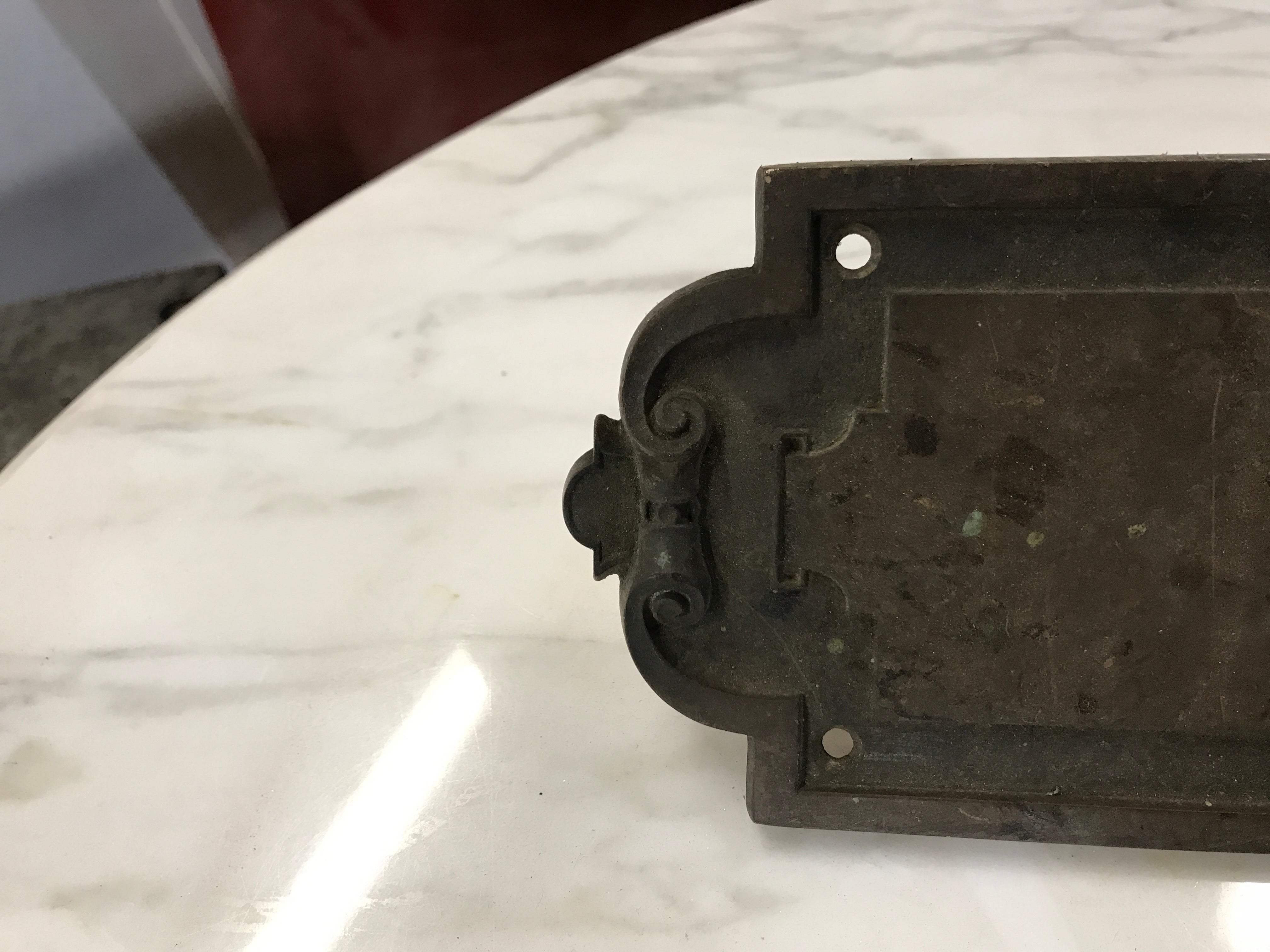 Vintage Brass Door Plate w/ Handle