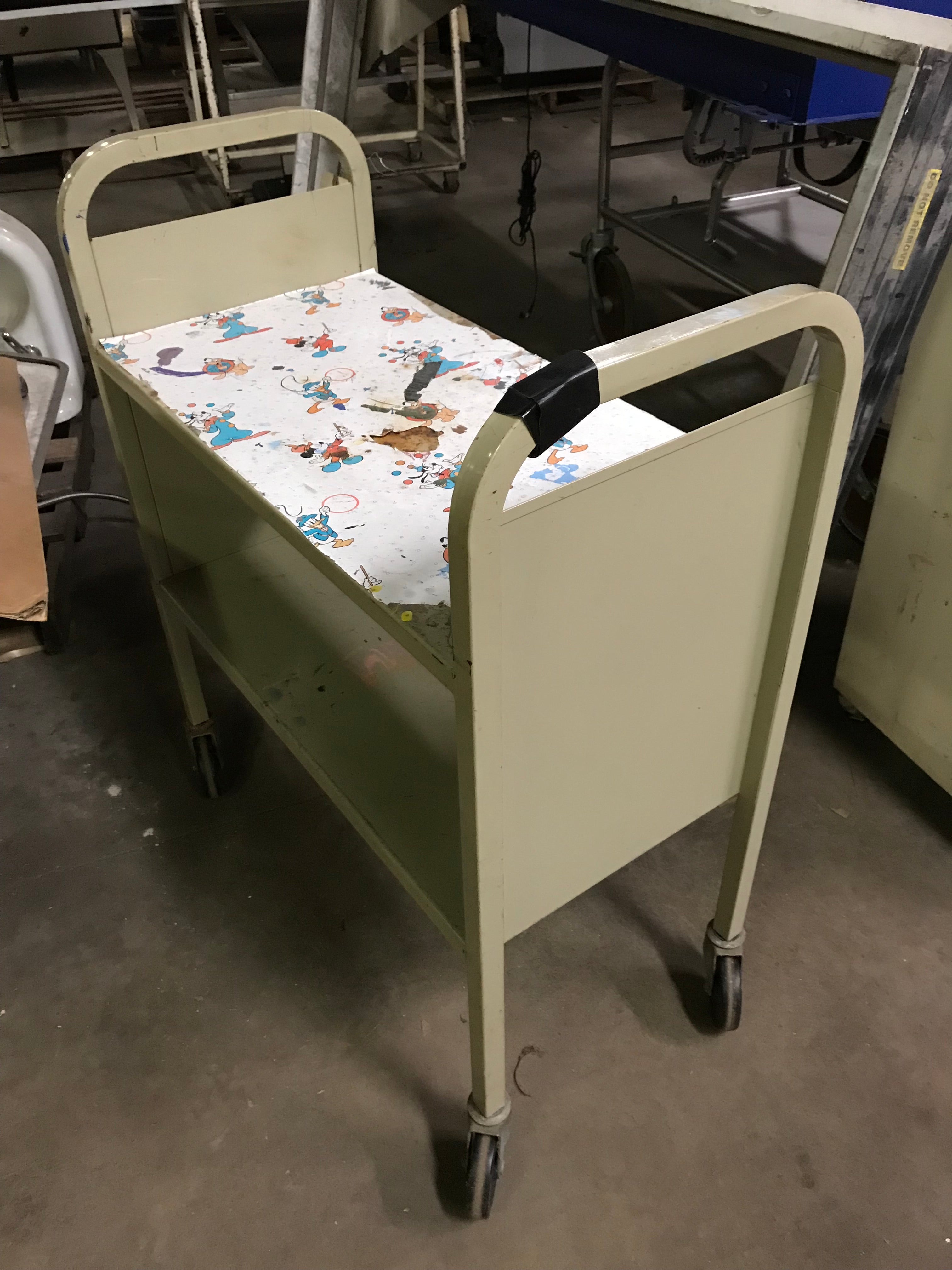Metal Library Rolling Cart - 2 Tier