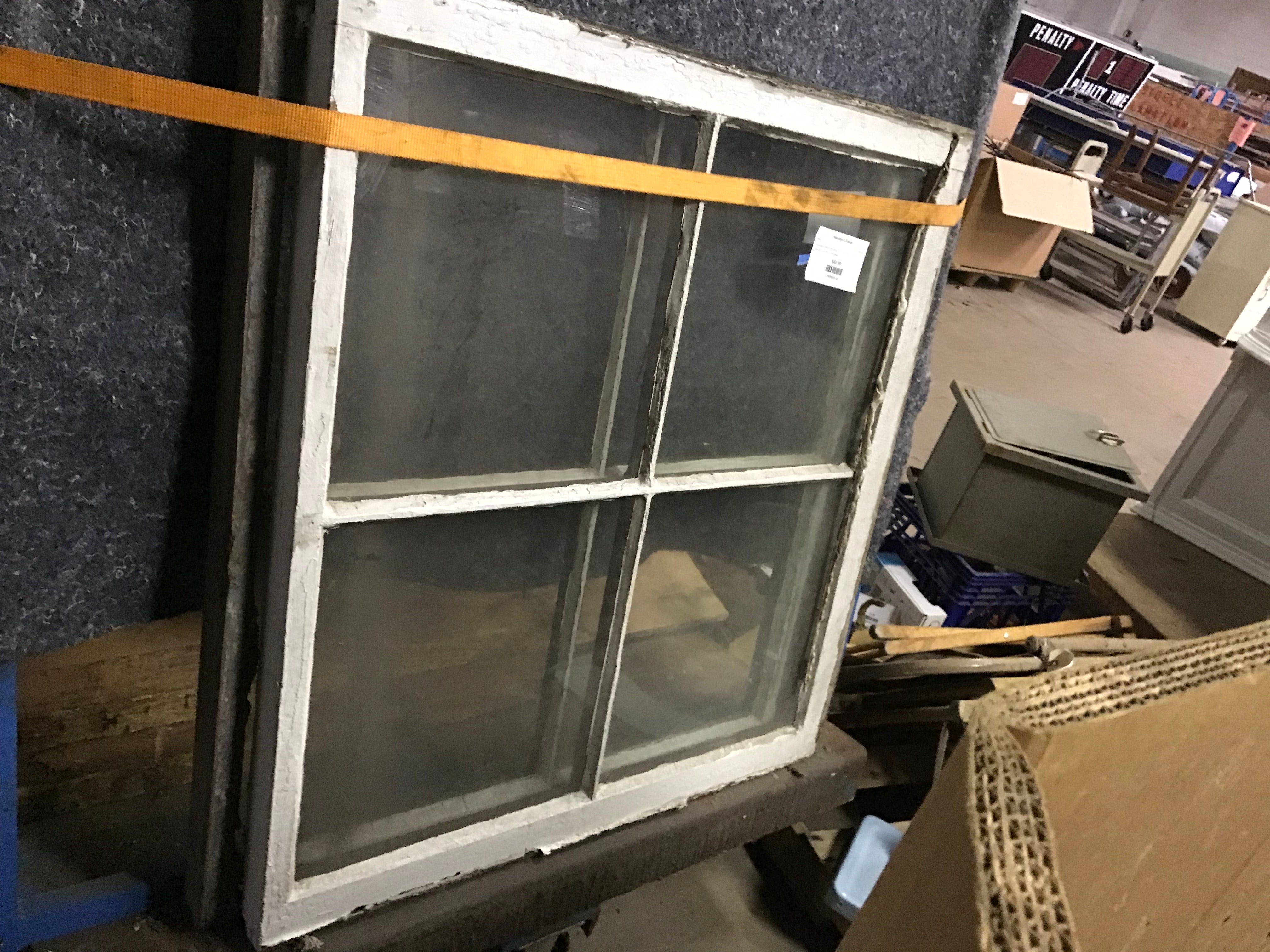 Salvaged Wood Window 33" x 35 3/4" x 1 3/4"