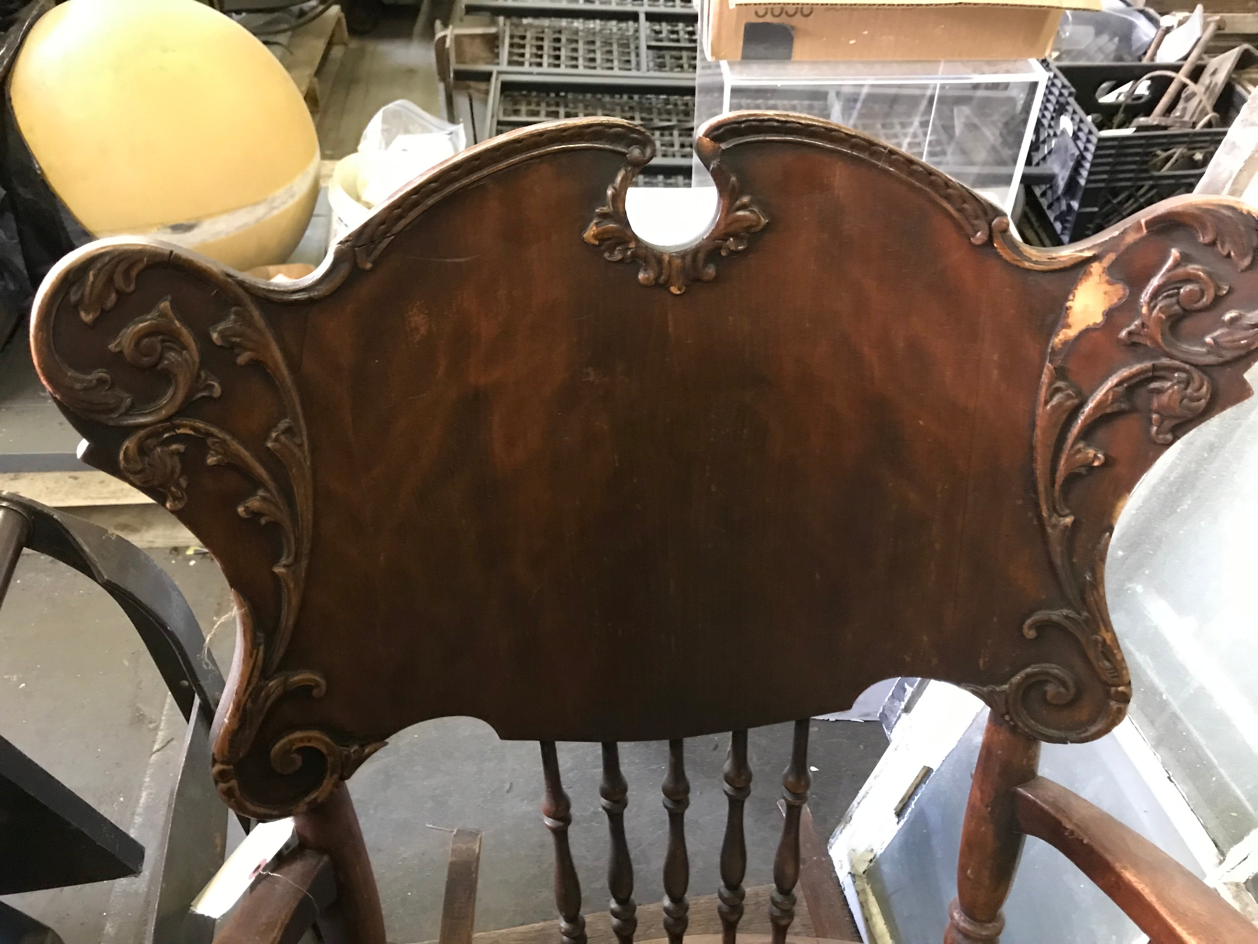 Antique Wood Carved Rocking Chair