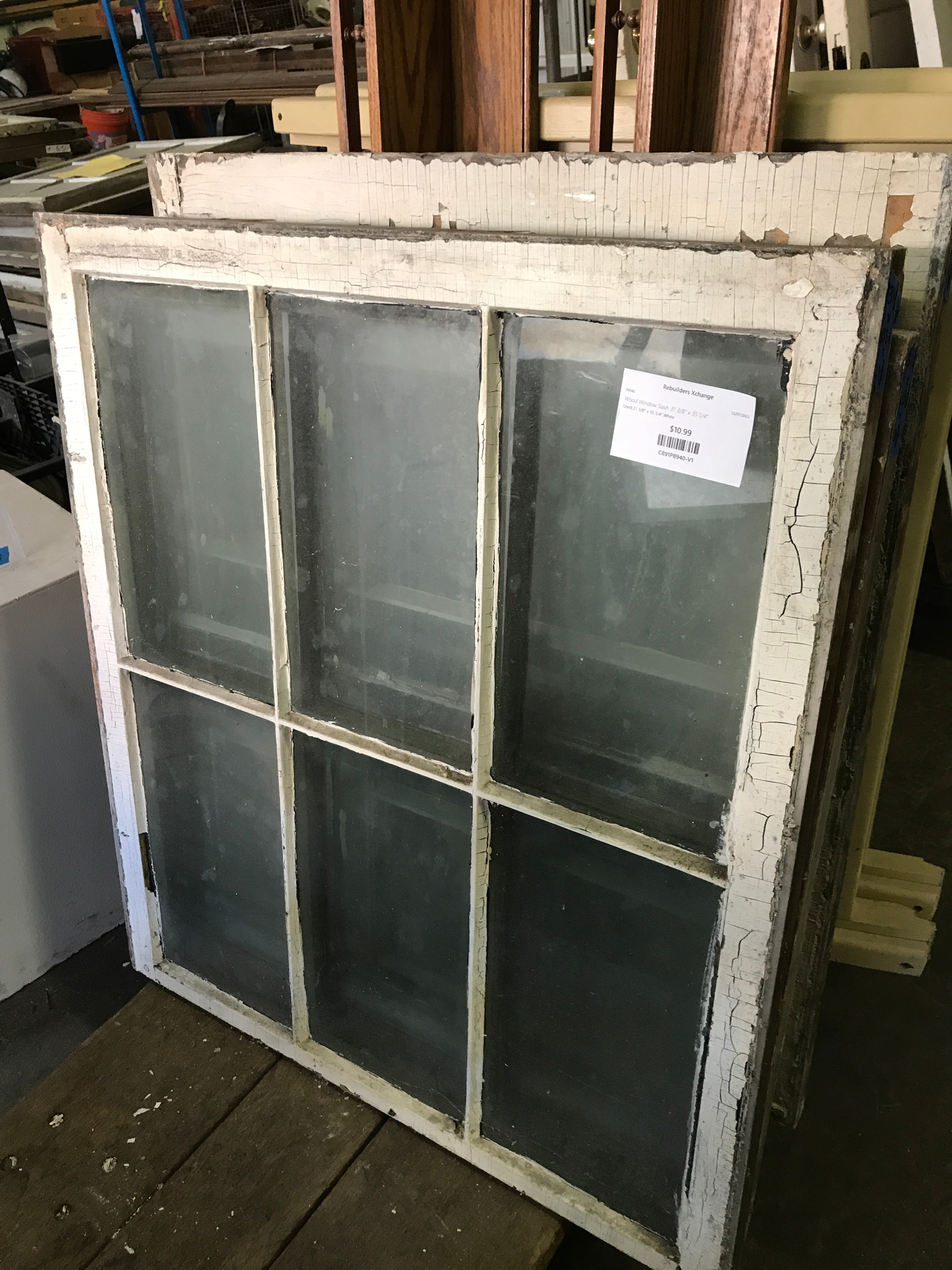 Wood Window Sash 31 3/8" x 35 1/4"