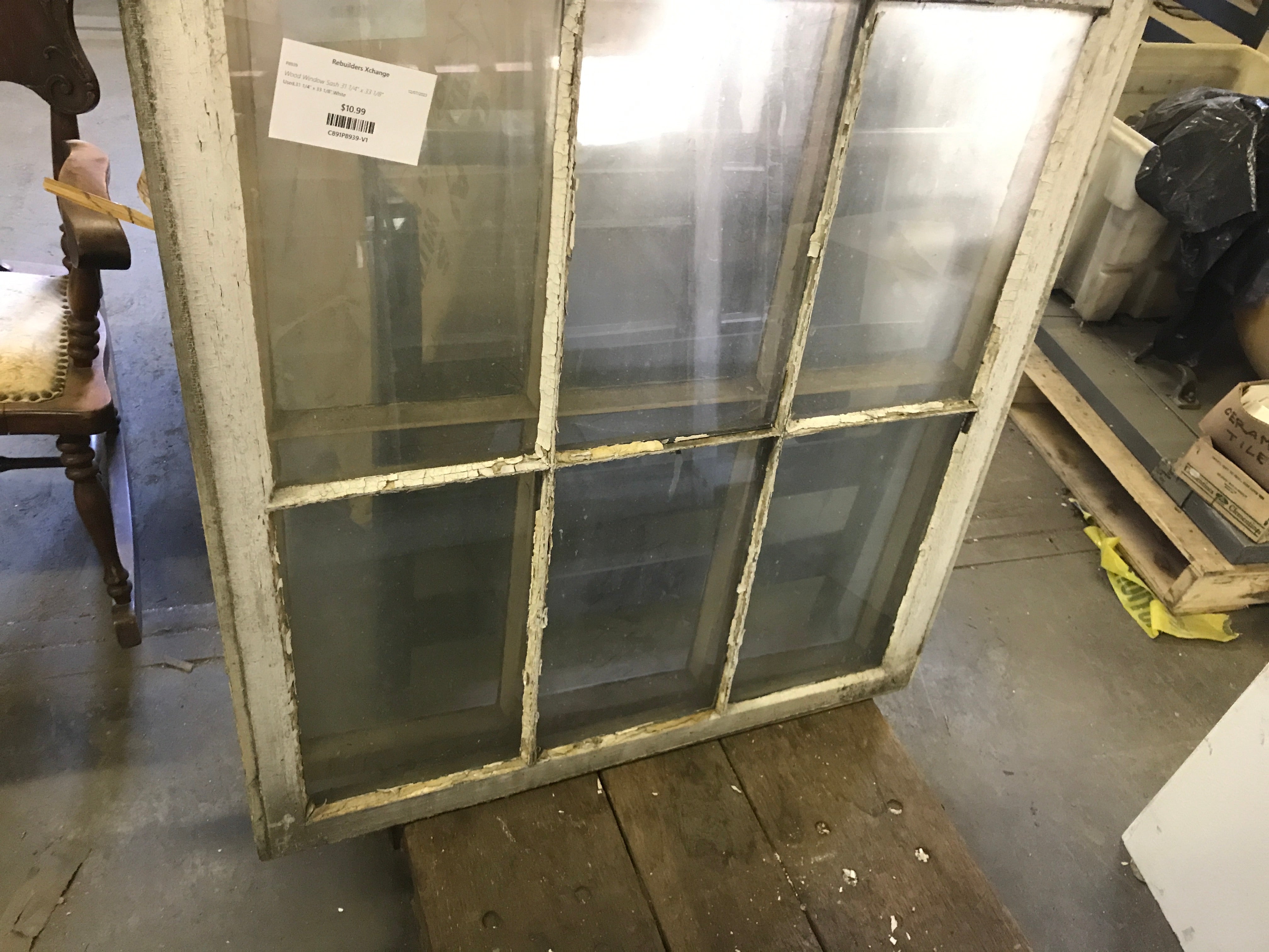 Wood Window Sash 31 1/4" x 33 1/8"