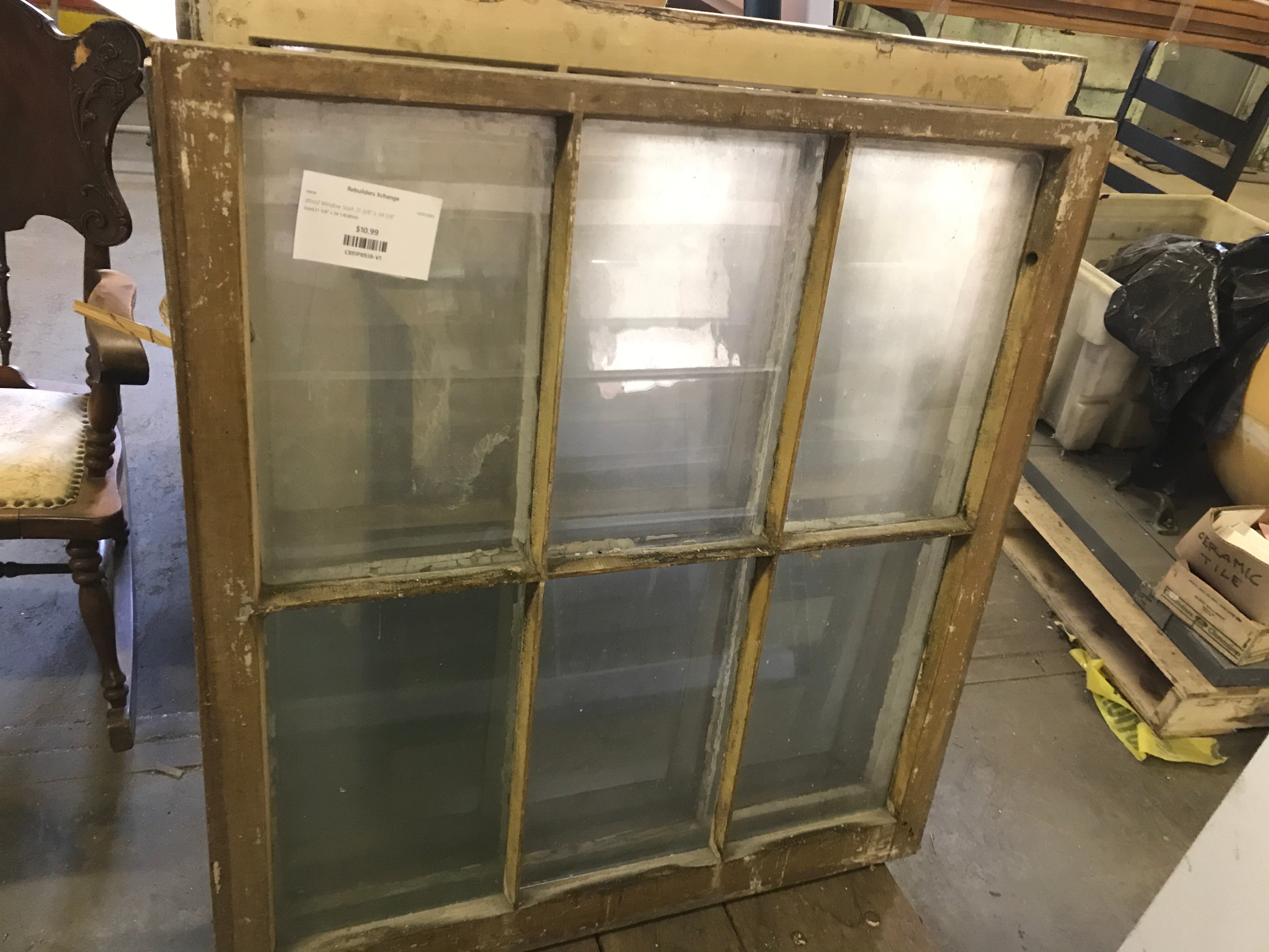 Wood Window Sash  31 3/8" x 34 1/8"