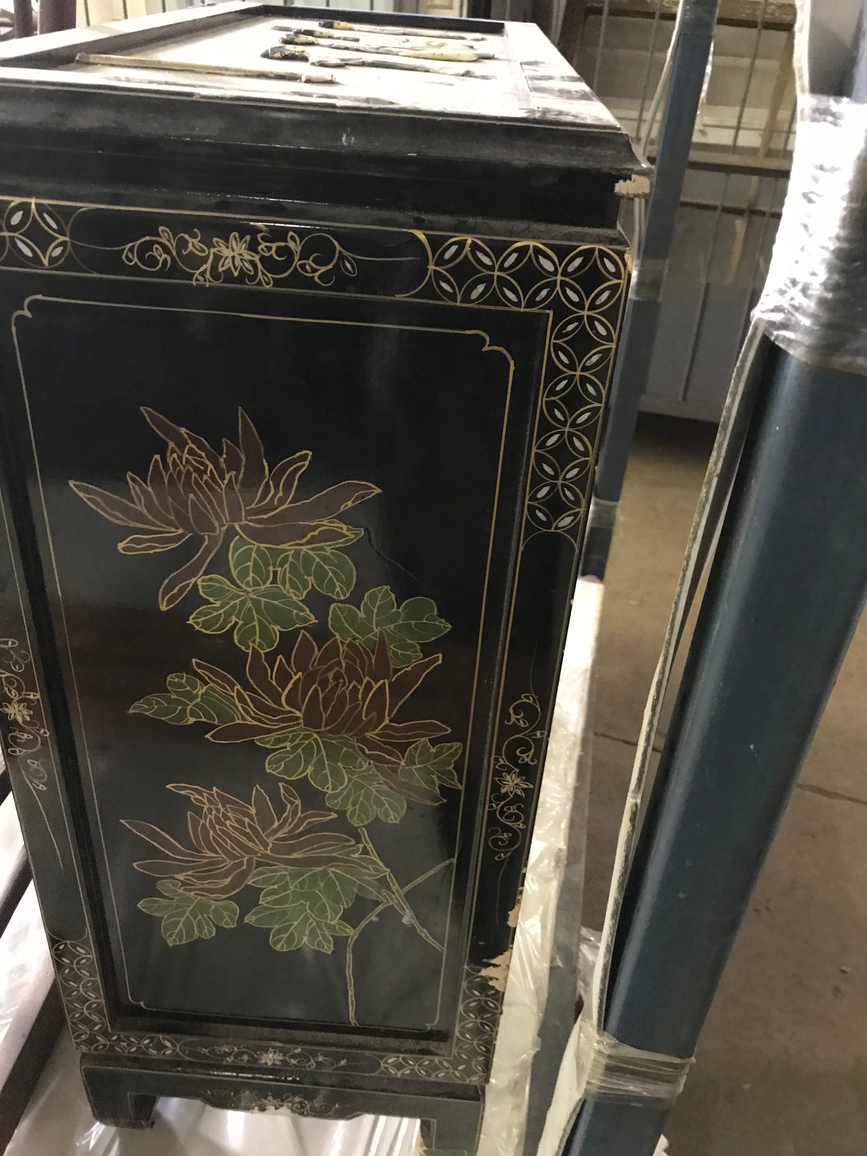 Asian Inspired Entry Table with Mirror