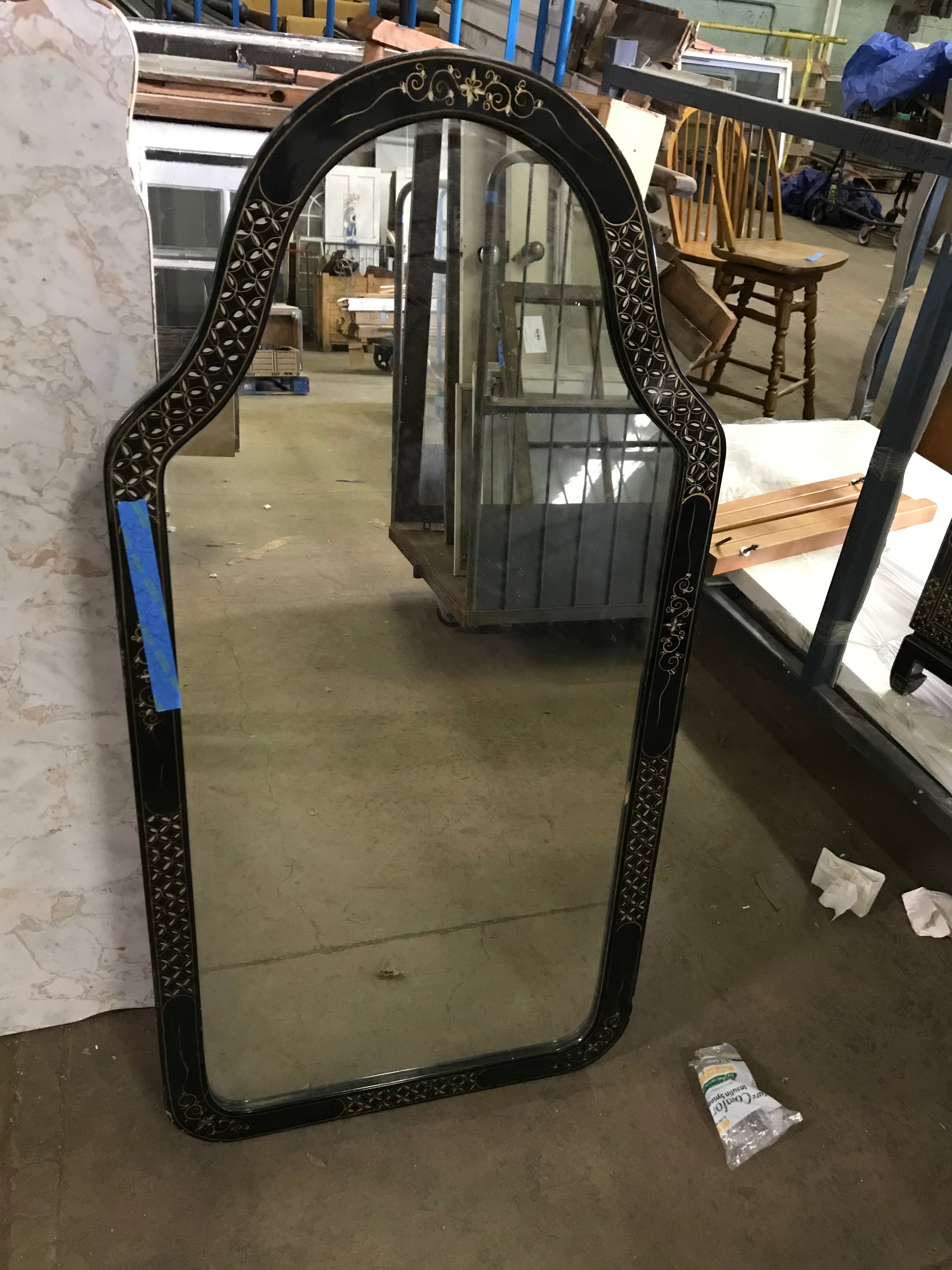 Asian Inspired Entry Table with Mirror
