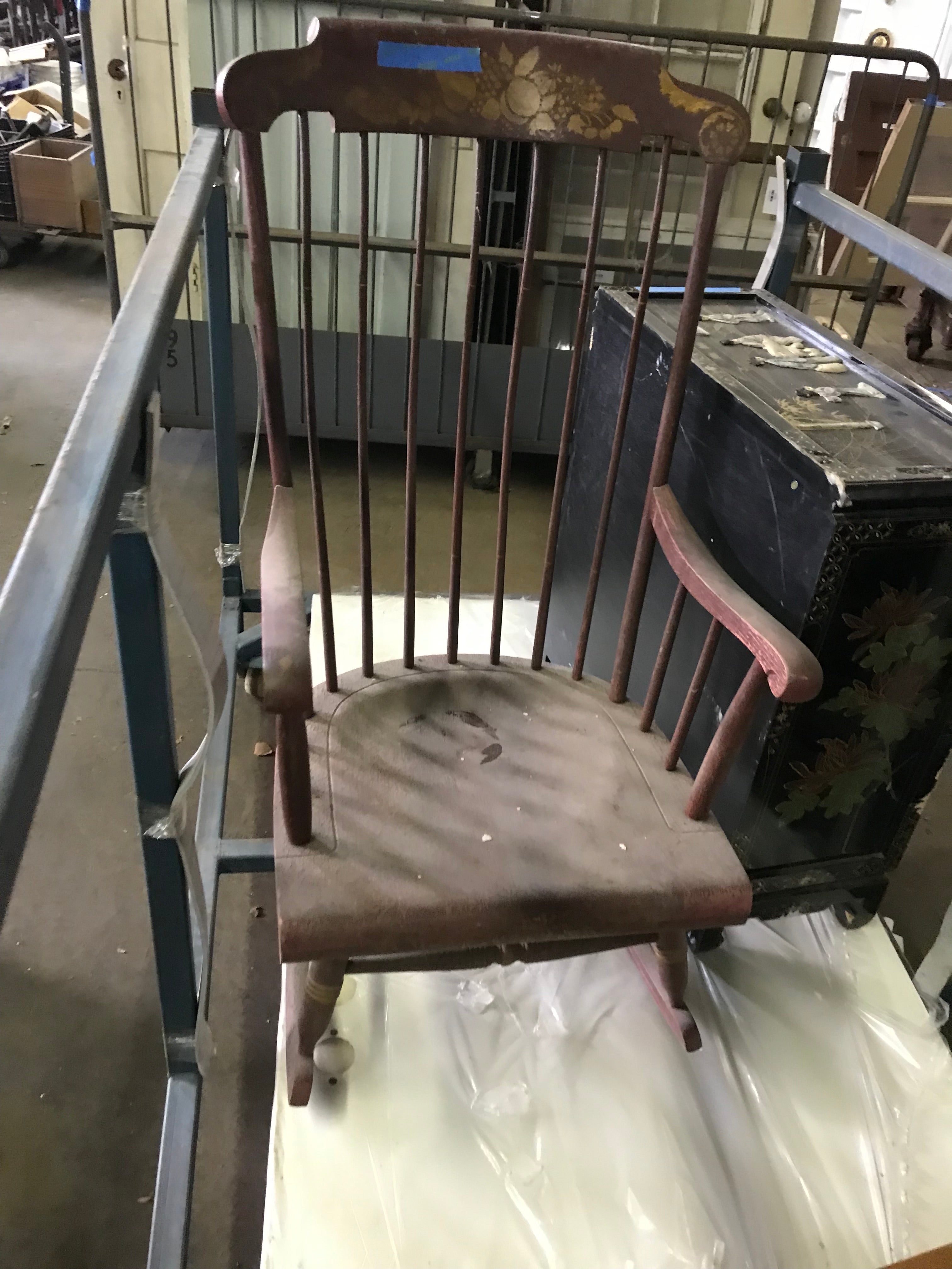 Wood Rocking Chair with High Back