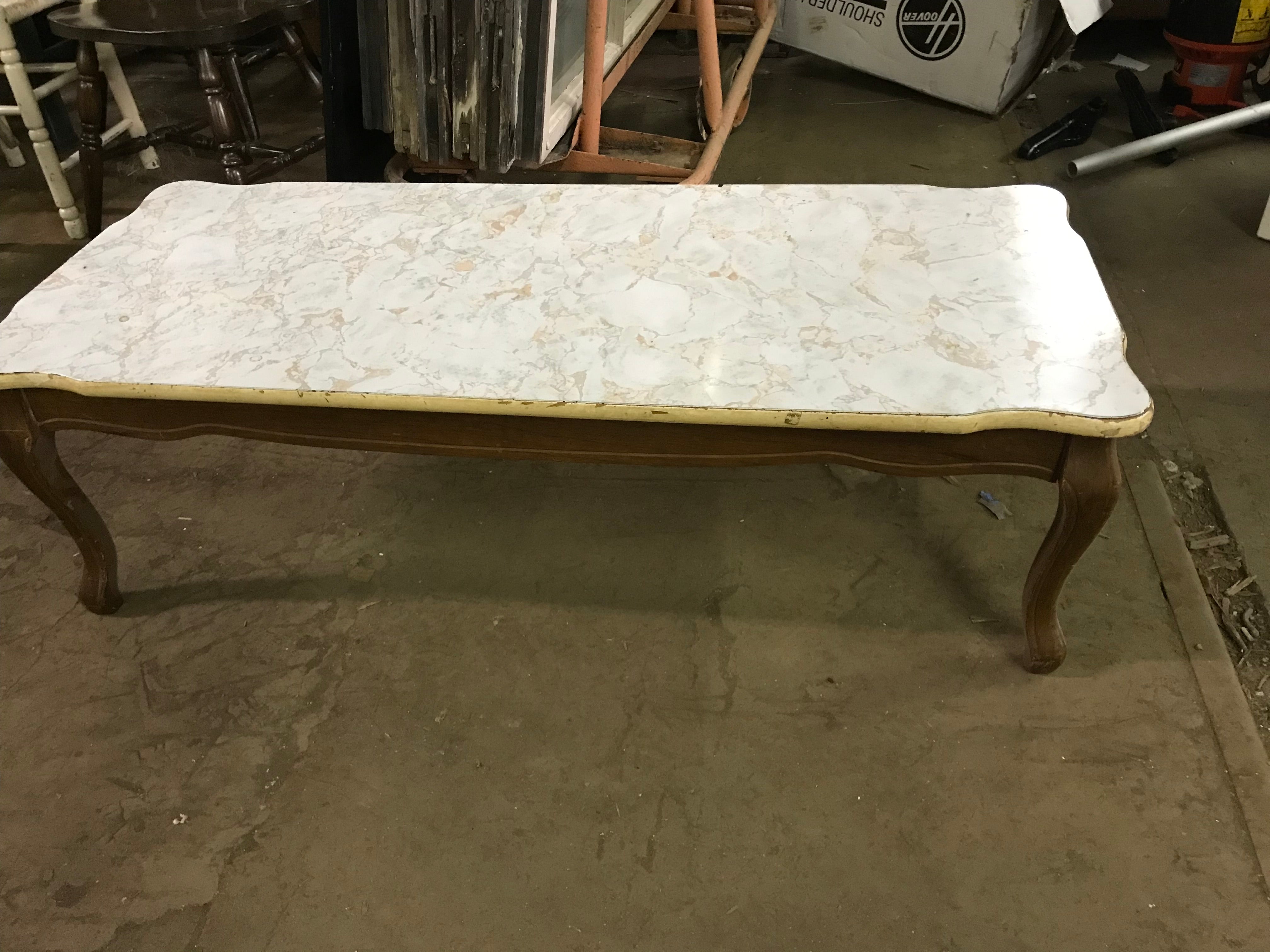 Wood Coffee Table with Laminate Top