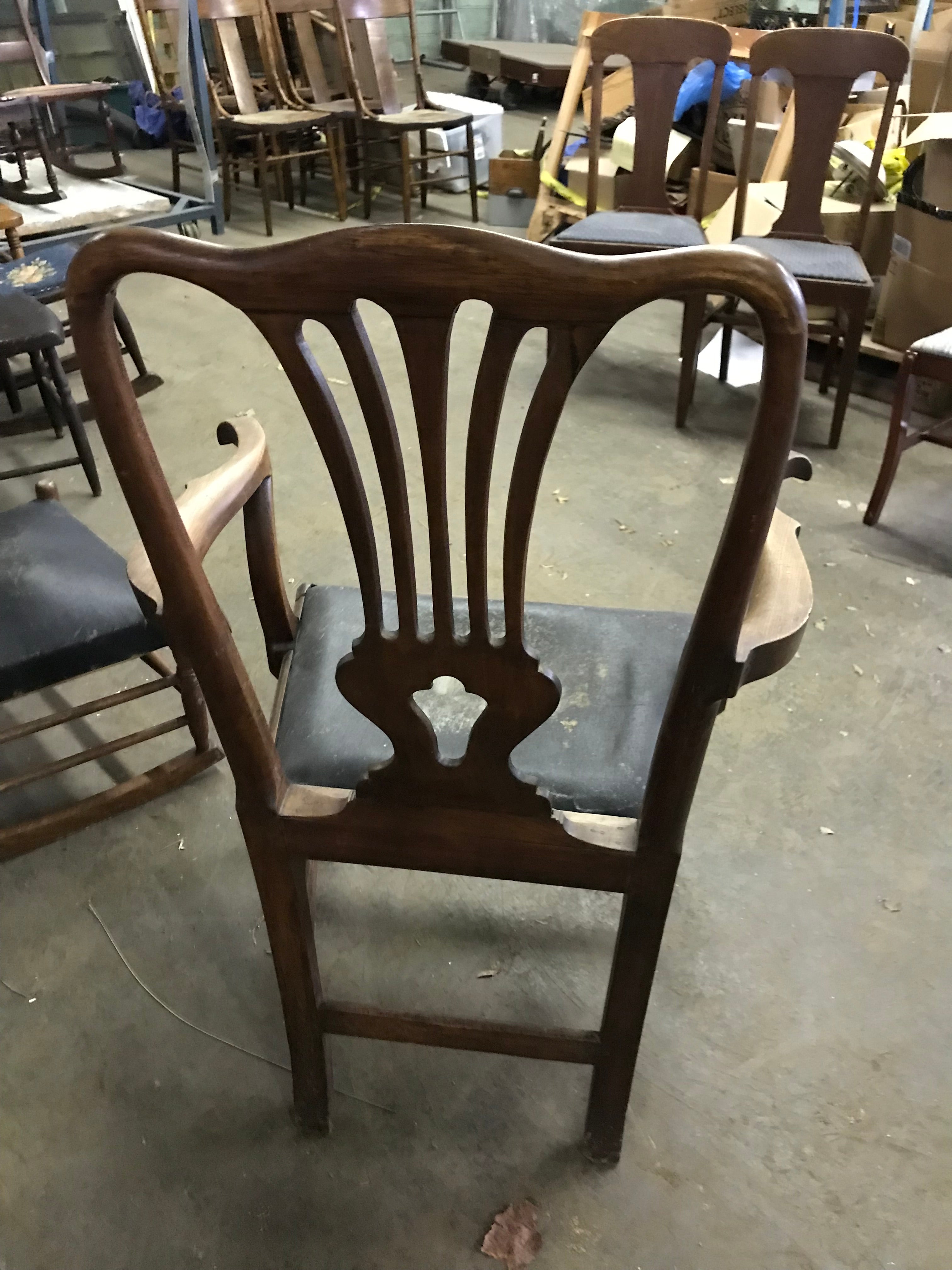 Chippendale Style Wood High Back Chair