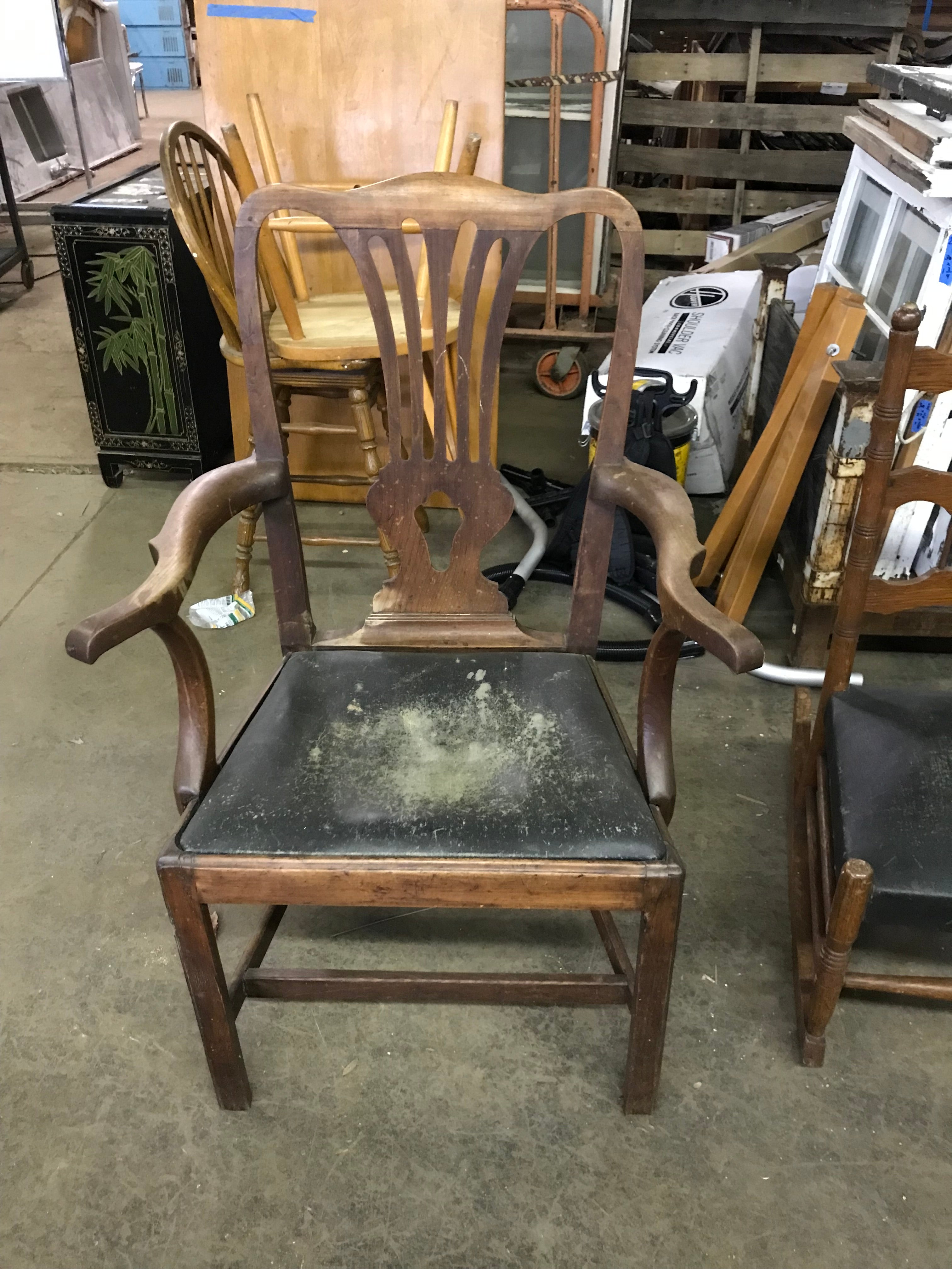 Chippendale Style Wood High Back Chair
