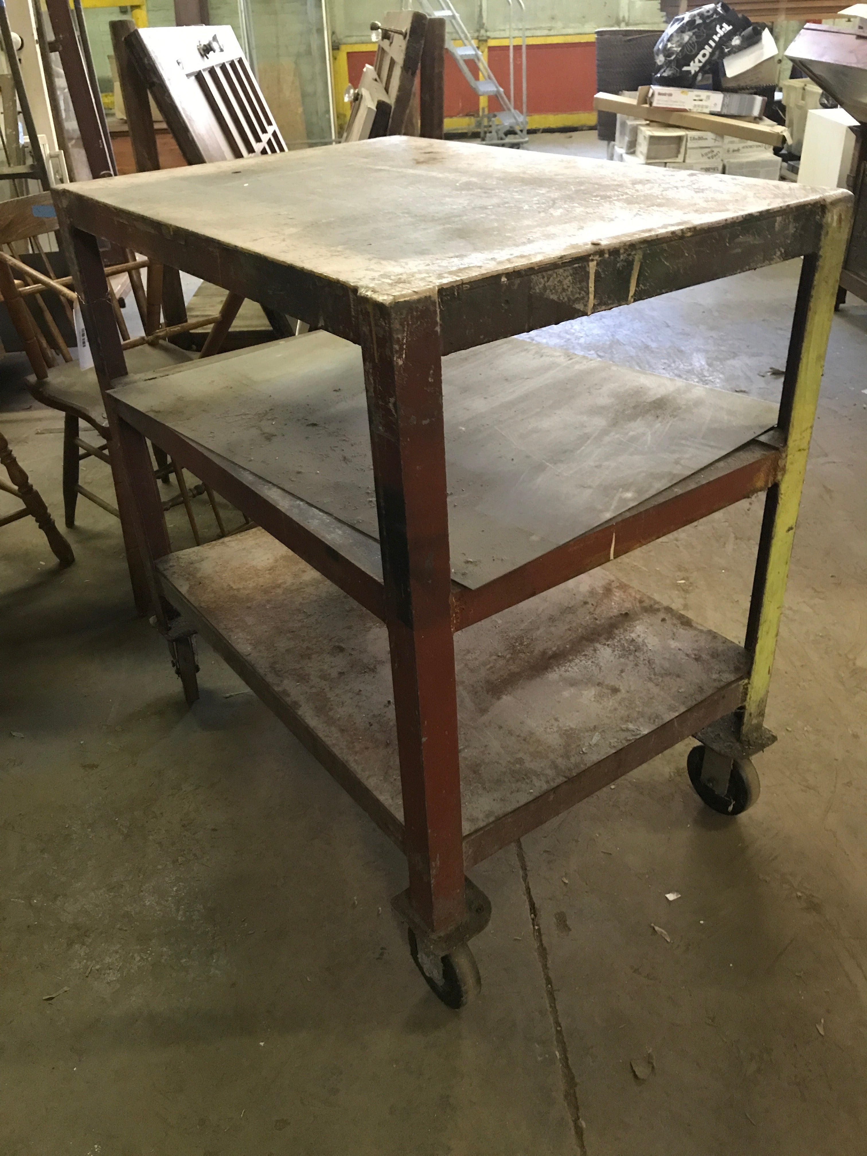 Rolling Metal Industrial Cart 3 Tier