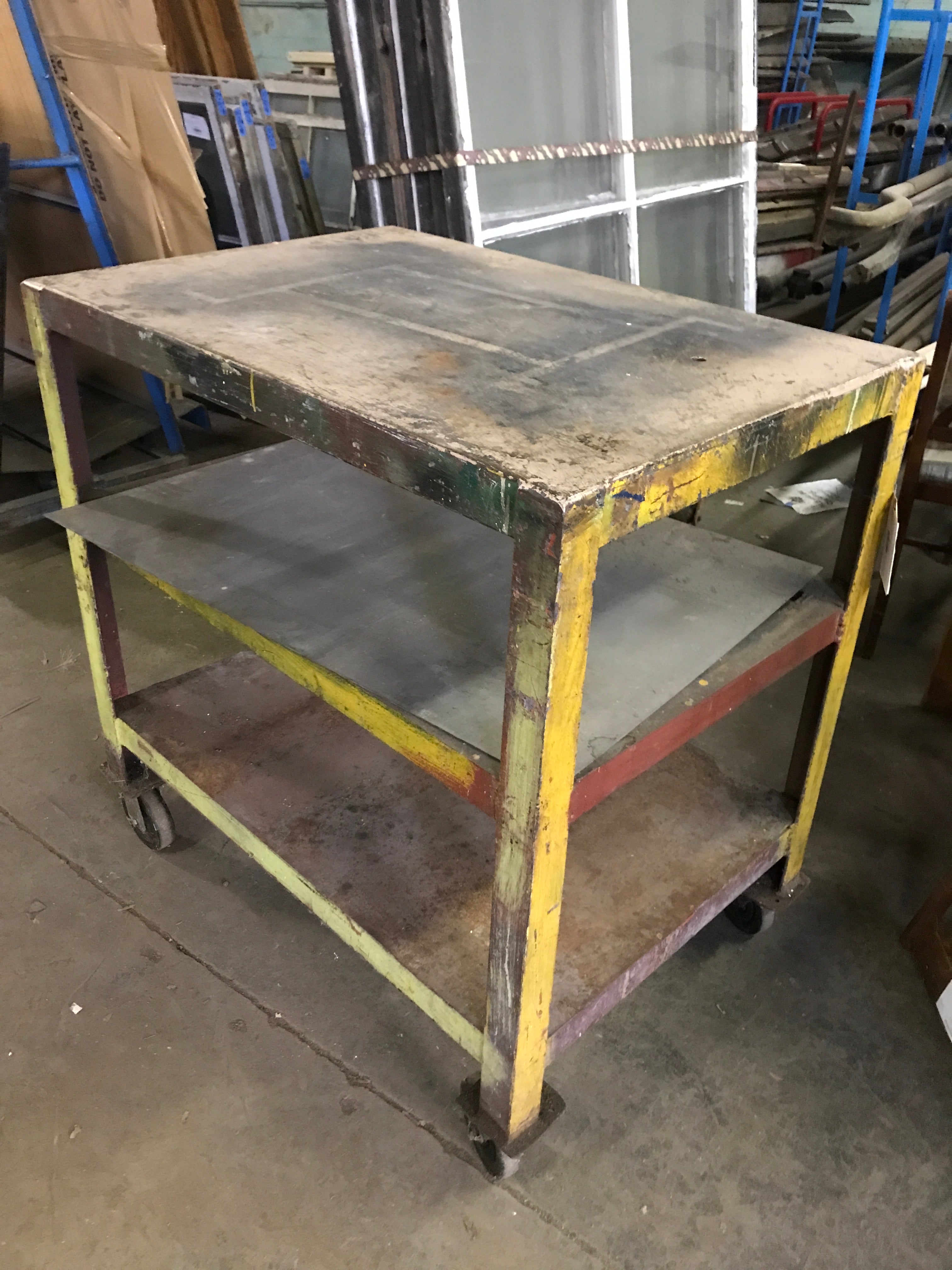 Rolling Metal Industrial Cart 3 Tier