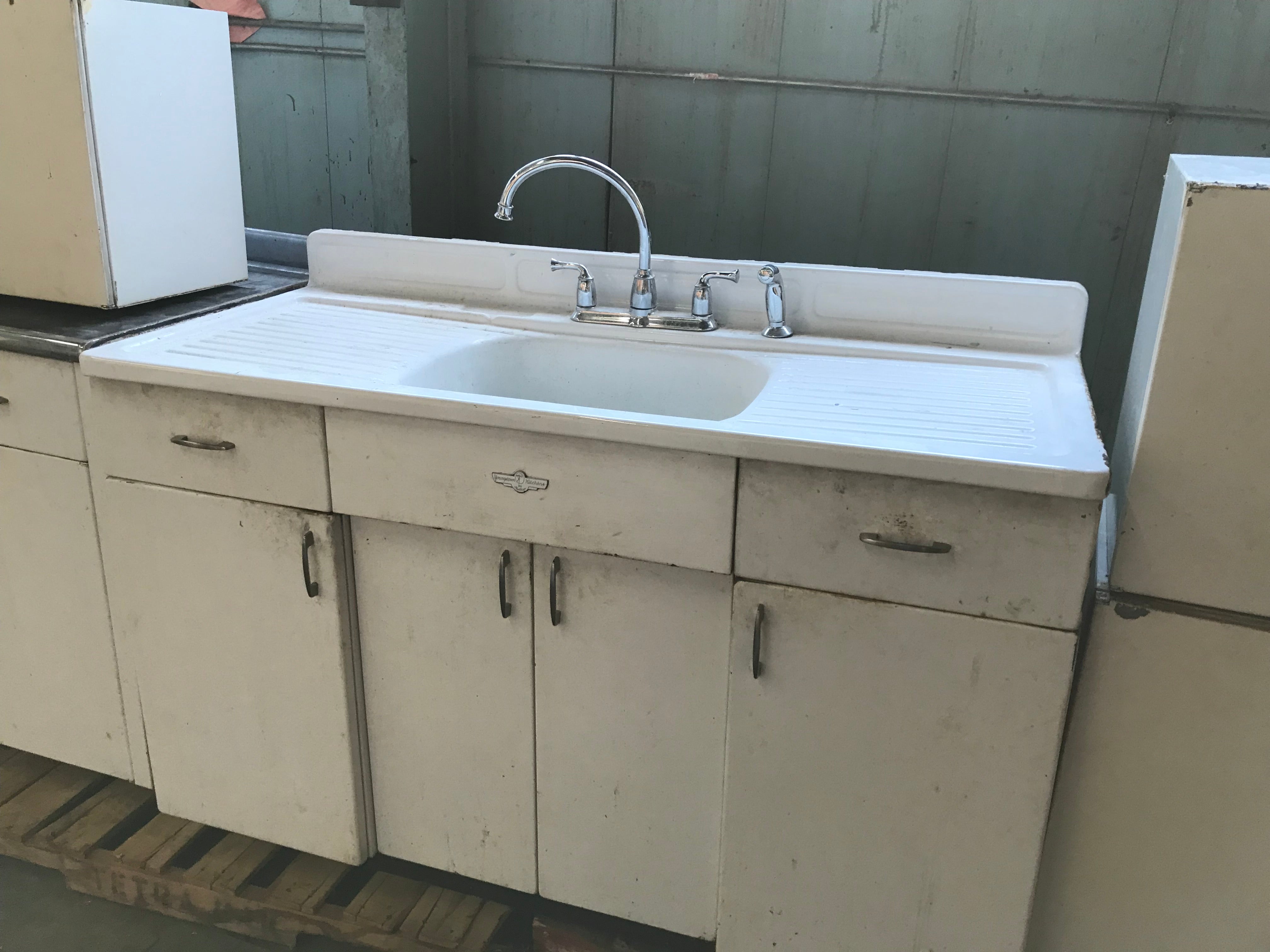 Set of 1950's  Youngstown Metal Kitchen Cabinets with Top