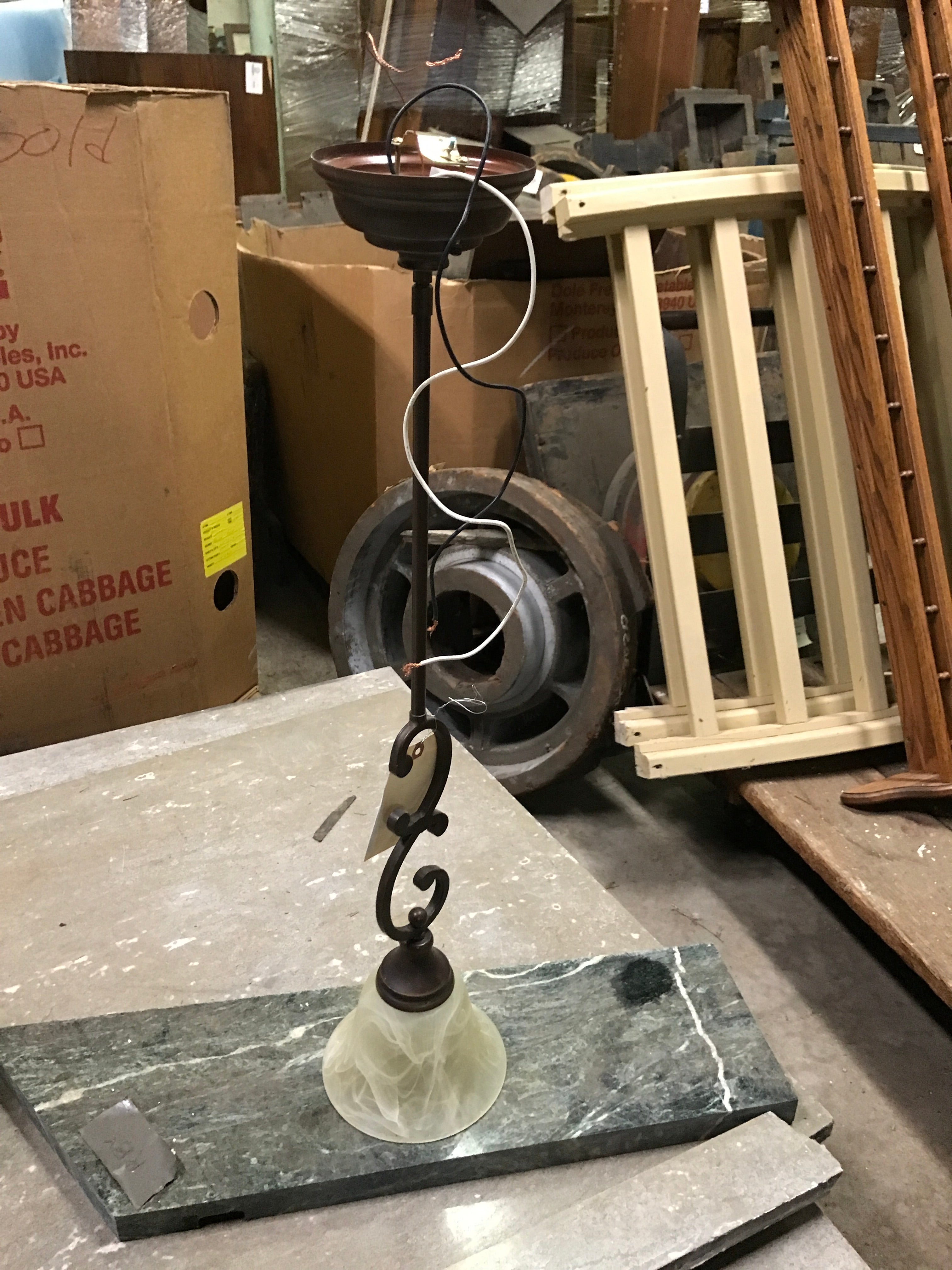 Bronze Pendant Light - Single Bulb with Glass Shade