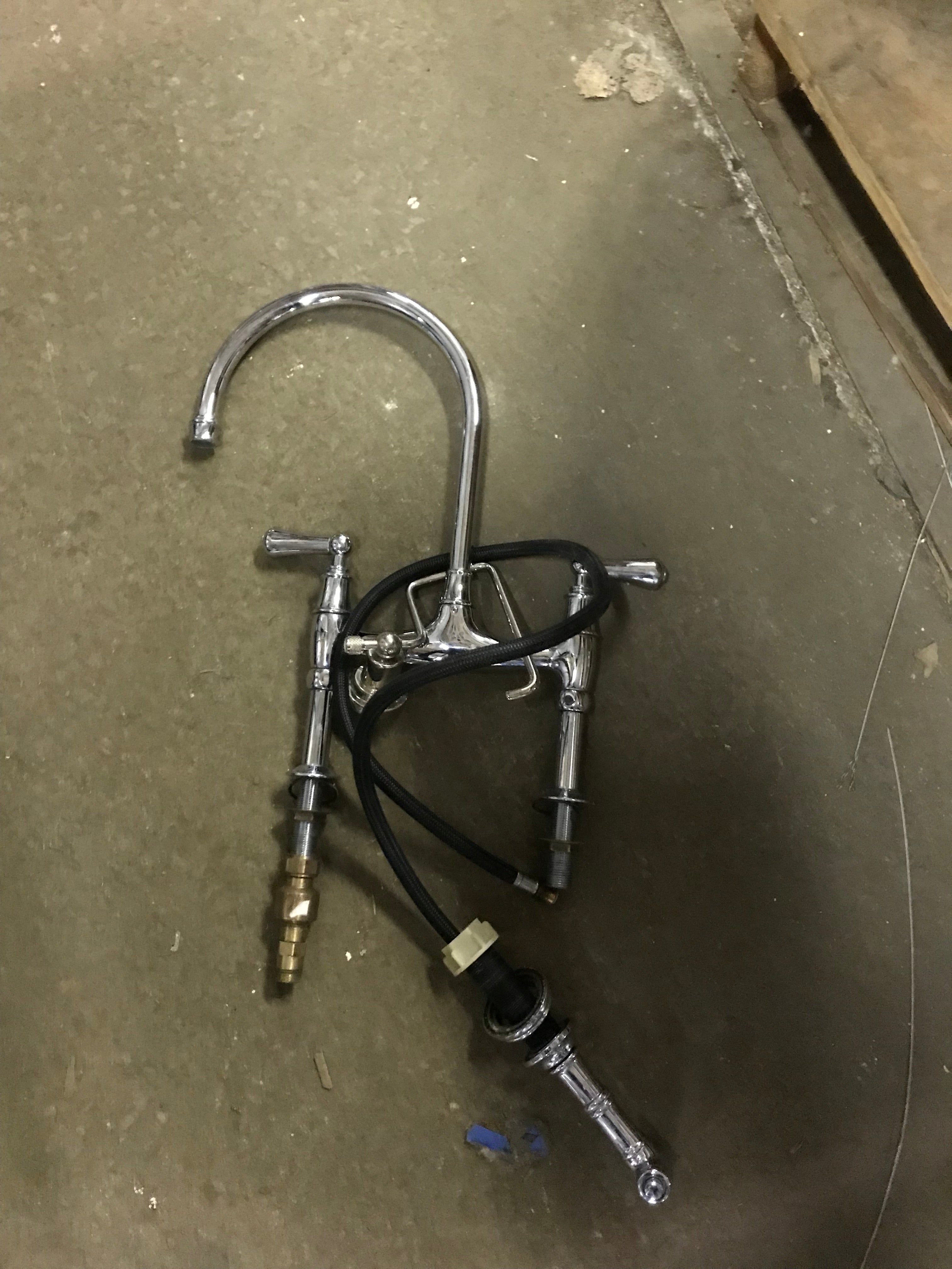 Gooseneck Faucet Two Handle and Sprayer